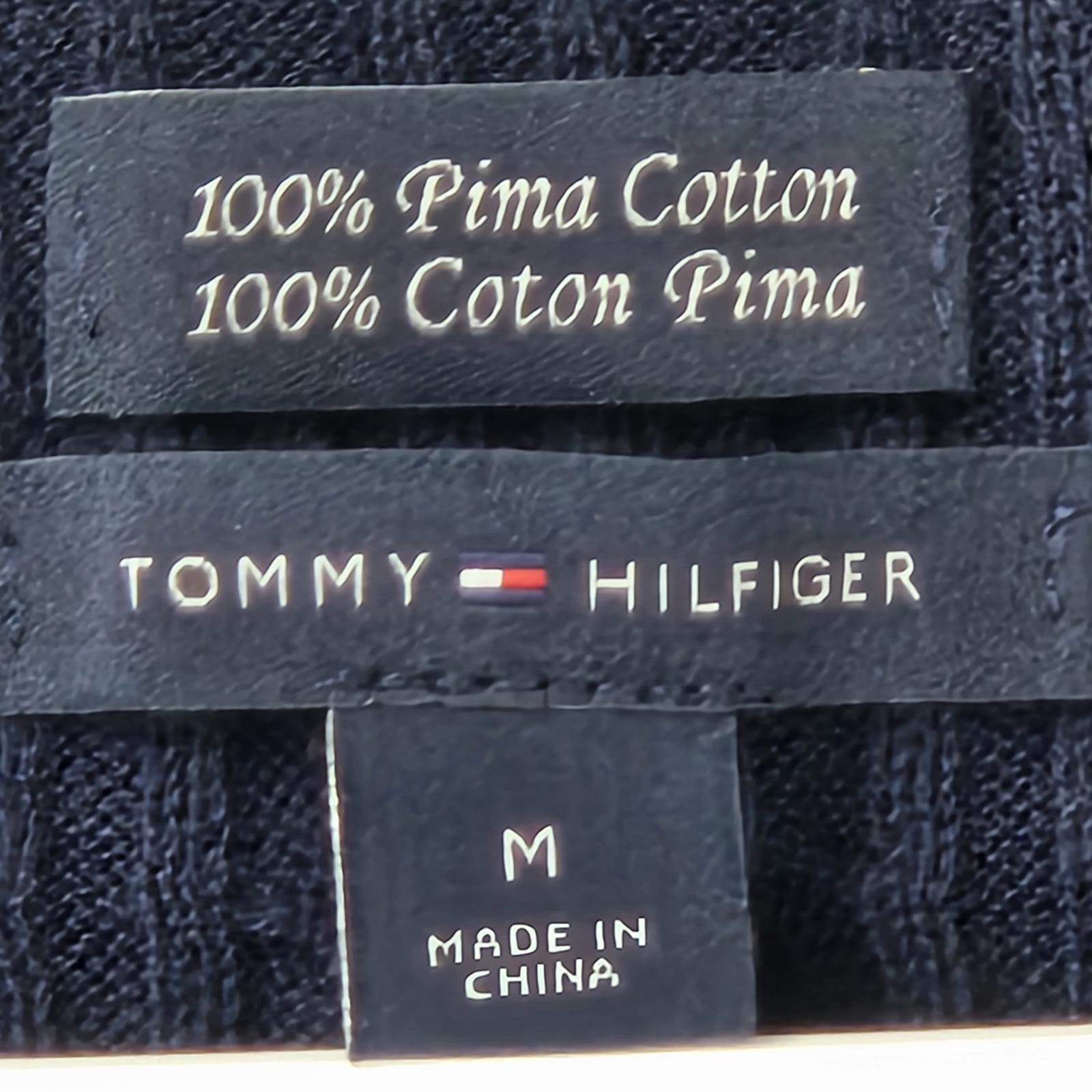 Tommy Hilfiger Tommy Hilfiger Navy V-Neck Cable Knit Sweater Womens M Pima Size M / US 6-8 / IT 42-44 - 7 Thumbnail
