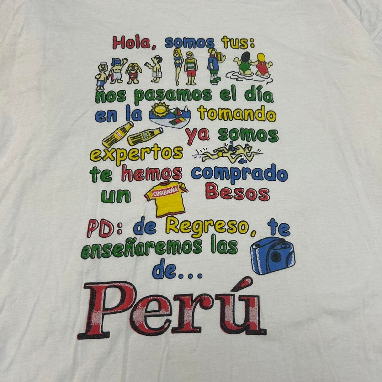 Vintage Vintage 90s Visiting Peru Location Tee. Sz L Size US L / EU 52-54 / 3 - 2 Thumbnail