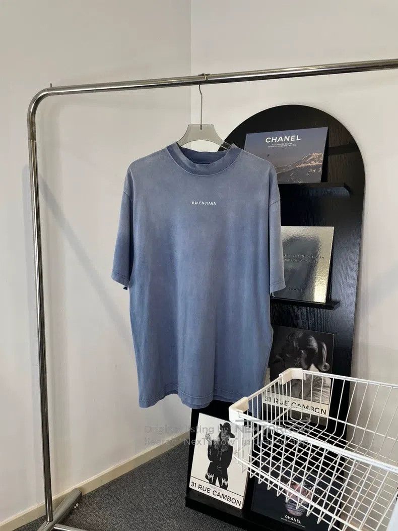 Balenciaga Balenciaga Alphabet print round neck hooded blue short sle Size US XS / EU 42 / 0 - 1 Thumbnail