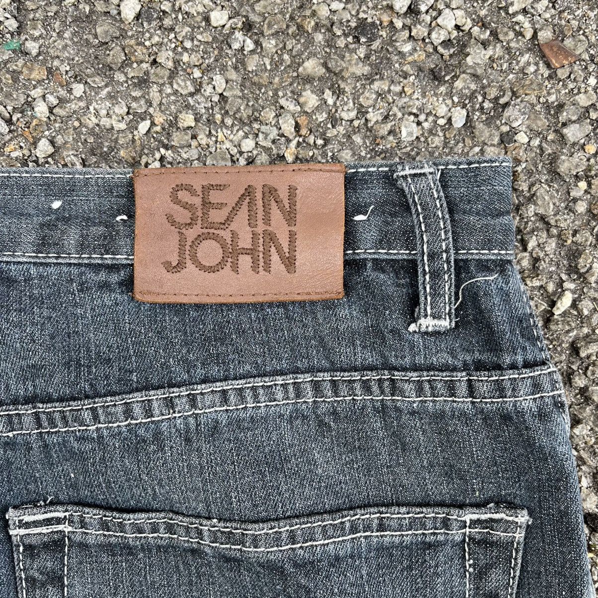 Sean John Y2K Baggy Jeans Sean John Big Logo Embroidery Faded Black Size US 34 / EU 50 - 11 Thumbnail
