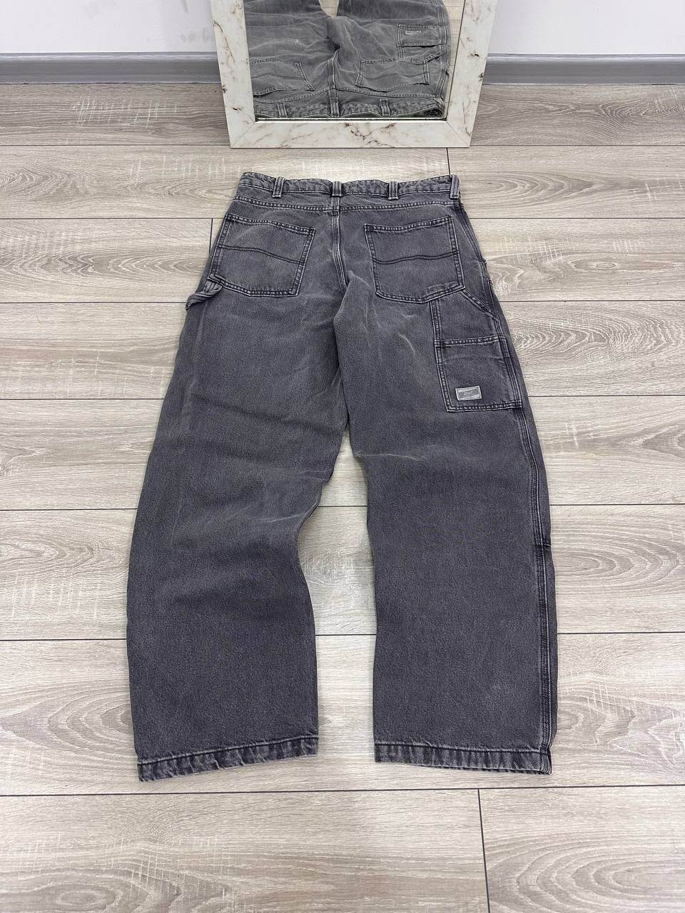 Japanese Brand Baggy Loose Carpenter Double Knee Gray Garment Jeans Size US 32 / EU 48 - 4 Thumbnail