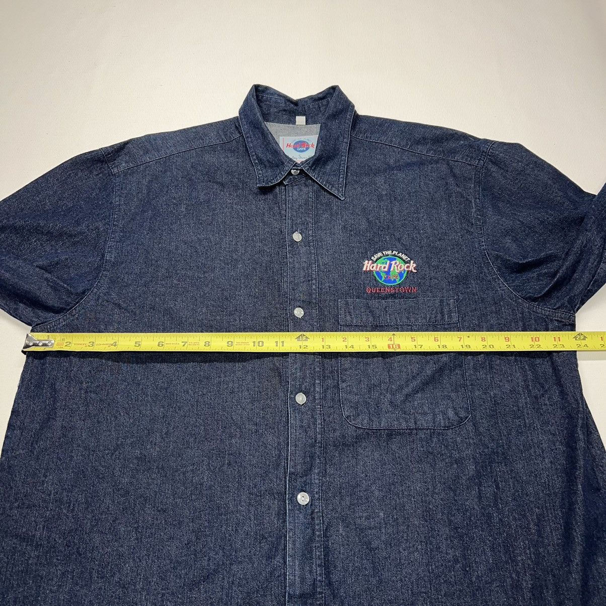 Hard Rock Cafe × Vintage VTG Hard Rock Cafe Denim Shirt Blue Button Queensland Y2K Size US L / EU 52-54 / 3 - 18 Thumbnail
