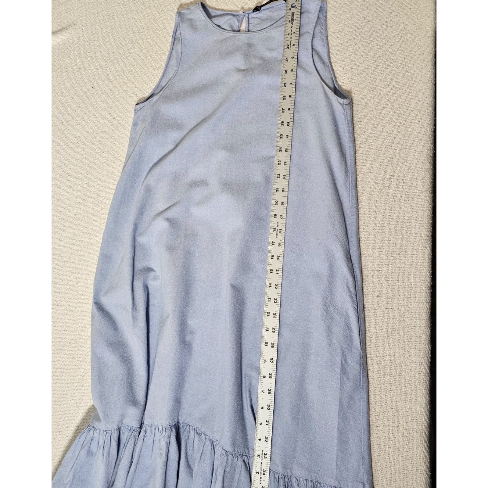Zara Zara Blouse Shirt Women Small Blue Denim Sleeveless Round Neck Beach Casual Size S / US 4 / IT 40 - 4 Thumbnail