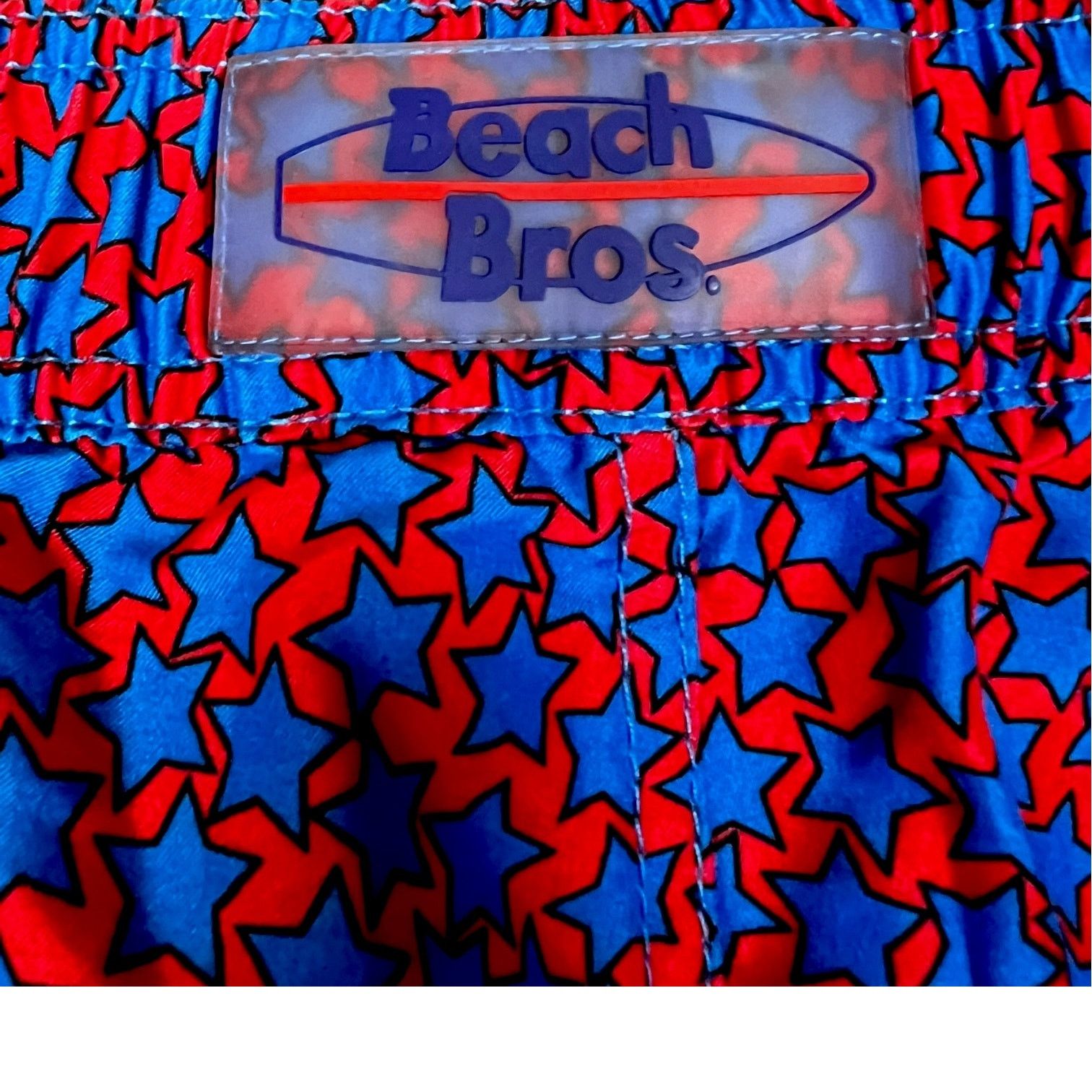 Other Beach Bros Star Pattern Red & Blue Men's Swim Trunks Beach M Size US 32 / EU 48 - 8 Thumbnail