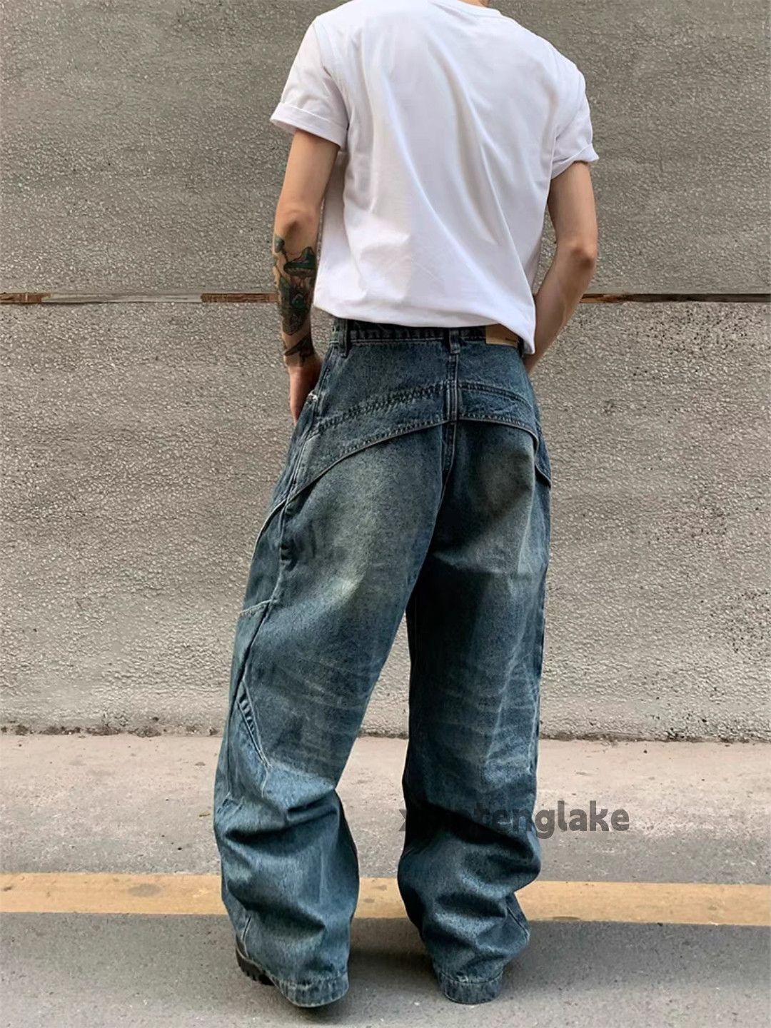 Jean × Vintage Unisex outdoor loose baggy punk grunge patchwork jeans Size US 26 / EU 42 - 1 Thumbnail