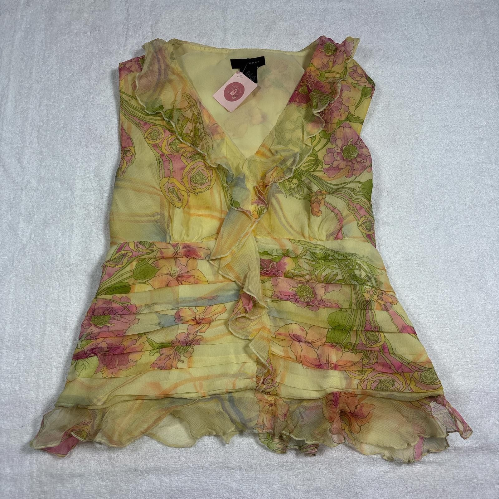 Other vintage fairy core silk ruffle blouse top Size M / US 6-8 / IT 42-44 - 3 Thumbnail