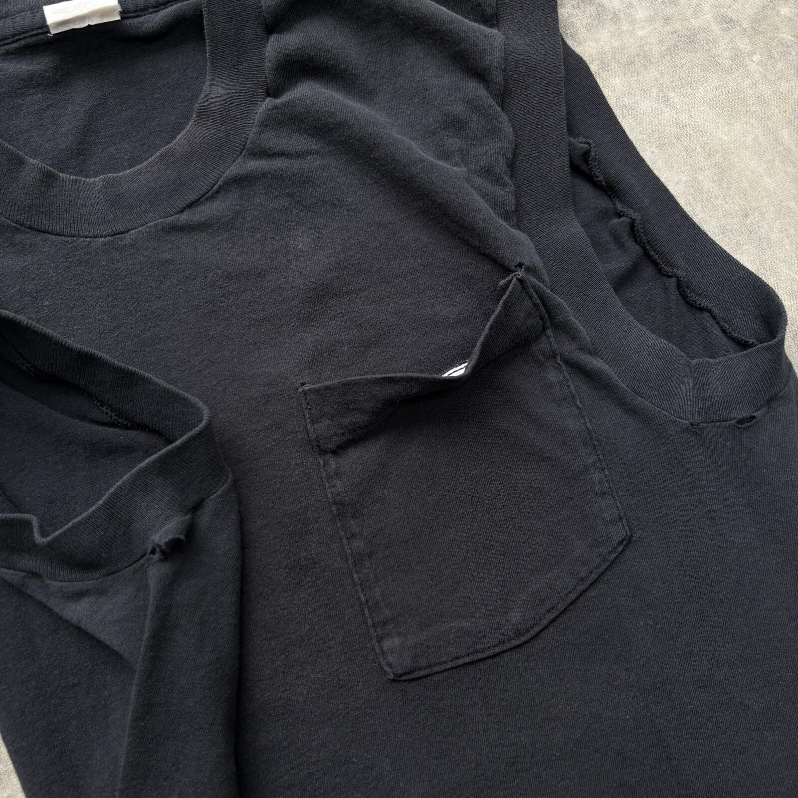 Fruit Of The Loom Vintage 80s Grunge Black Selvedge Pocket Sleeveless Shirt Size US L / EU 52-54 / 3 - 6 Thumbnail