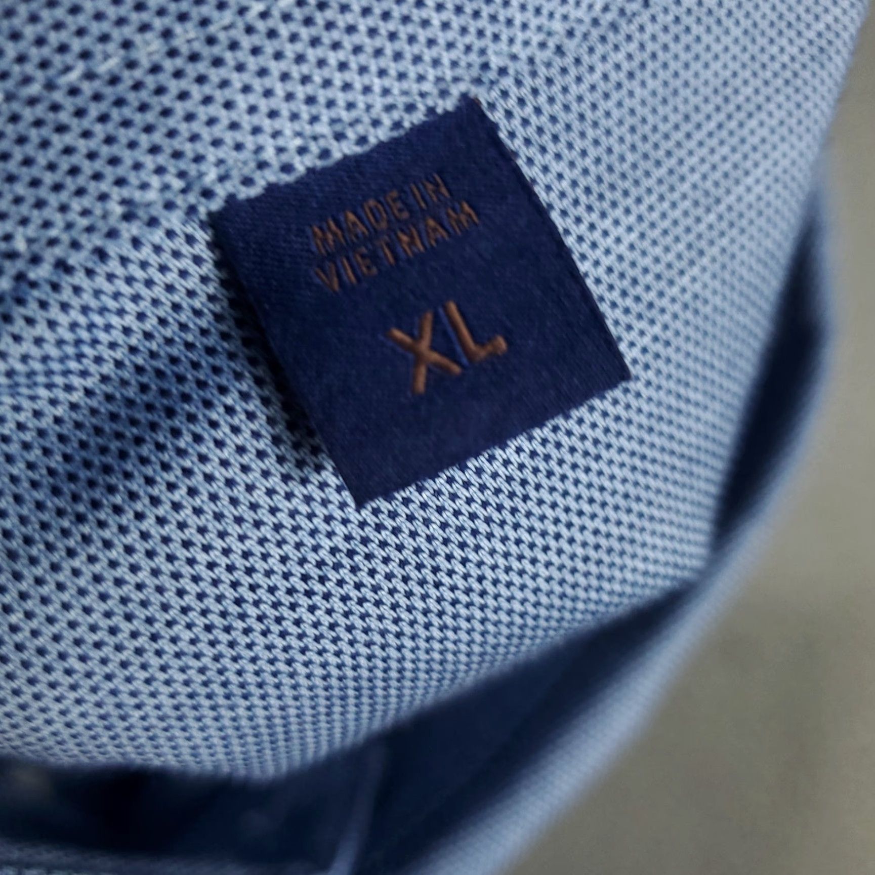 David Donahue David Donahue Shirt Mens XL Blue Knit Casual Button Up Long Sleeve Size US XL / EU 56 / 4 - 7 Thumbnail