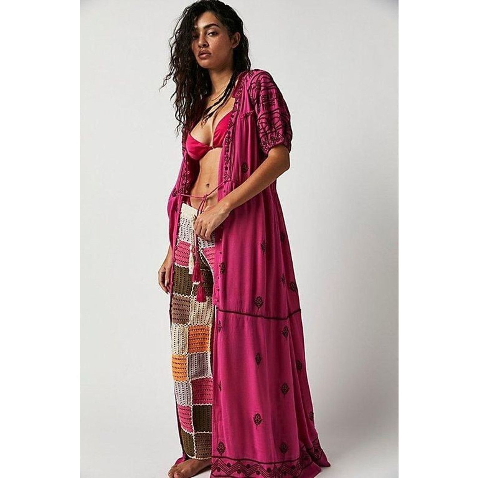 free people pink embroidered dress Free People Dusty Pink Embroidered Flowers Backless Mini Dress (Small) –  The Thrifty Hippy main image 0