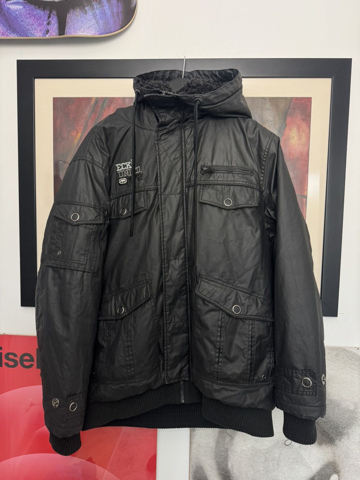 Ecko Unltd. Ecko Unltd Waxed Jacket Winter Fur Rap Baggy Streetwear Size US L / EU 52-54 / 3 - 1 Thumbnail