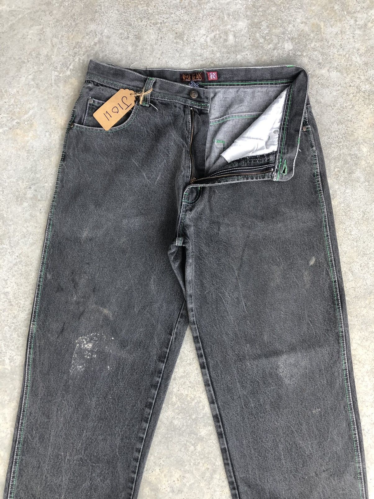 Vintage Risk Baggy Jeans Distressed Denim Size US 34 / EU 50 - 3 Thumbnail