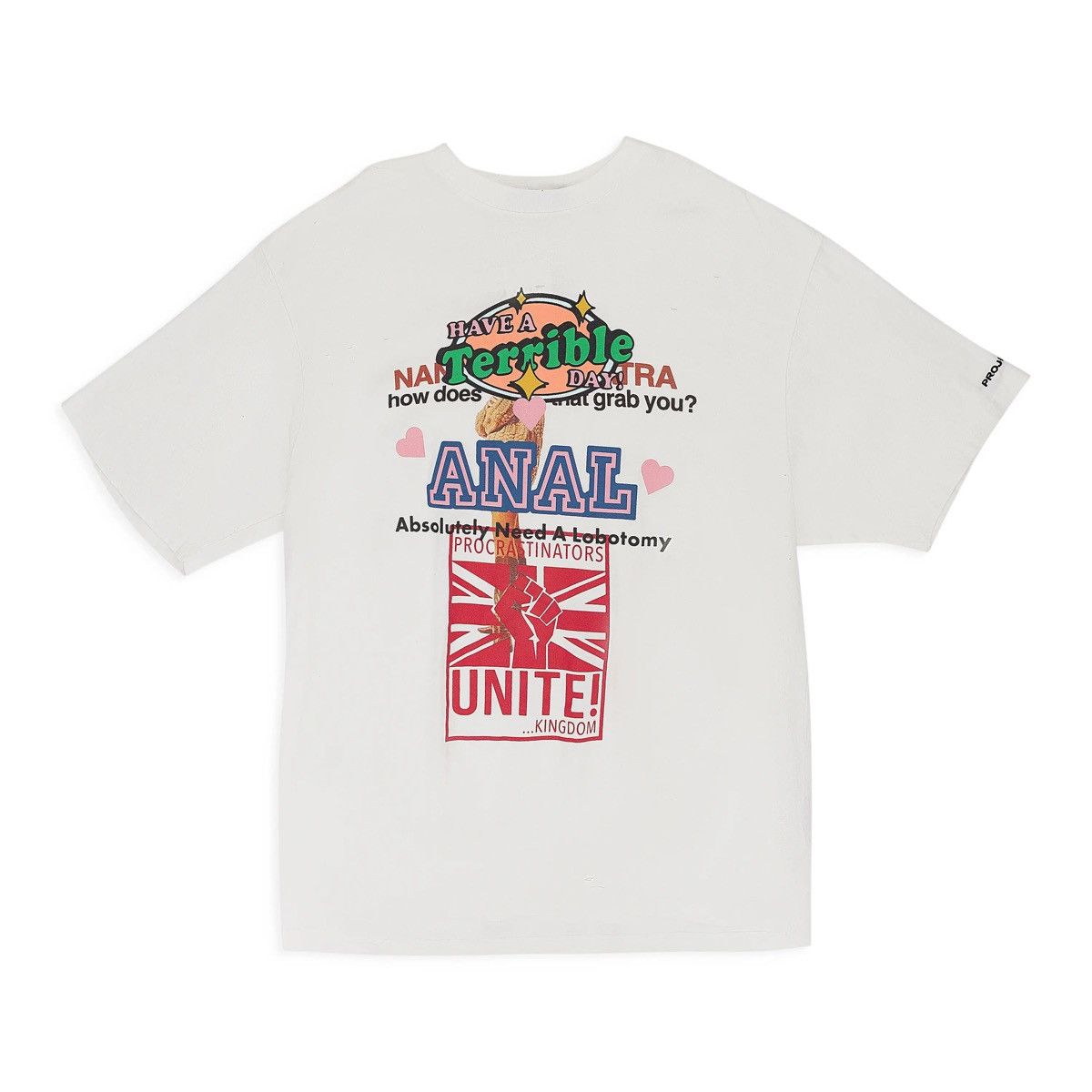PROJECT G/R Project G/R Have A Terrible Day Anal Hated White T-Shirt Size US M / EU 48-50 / 2 - 1 Thumbnail