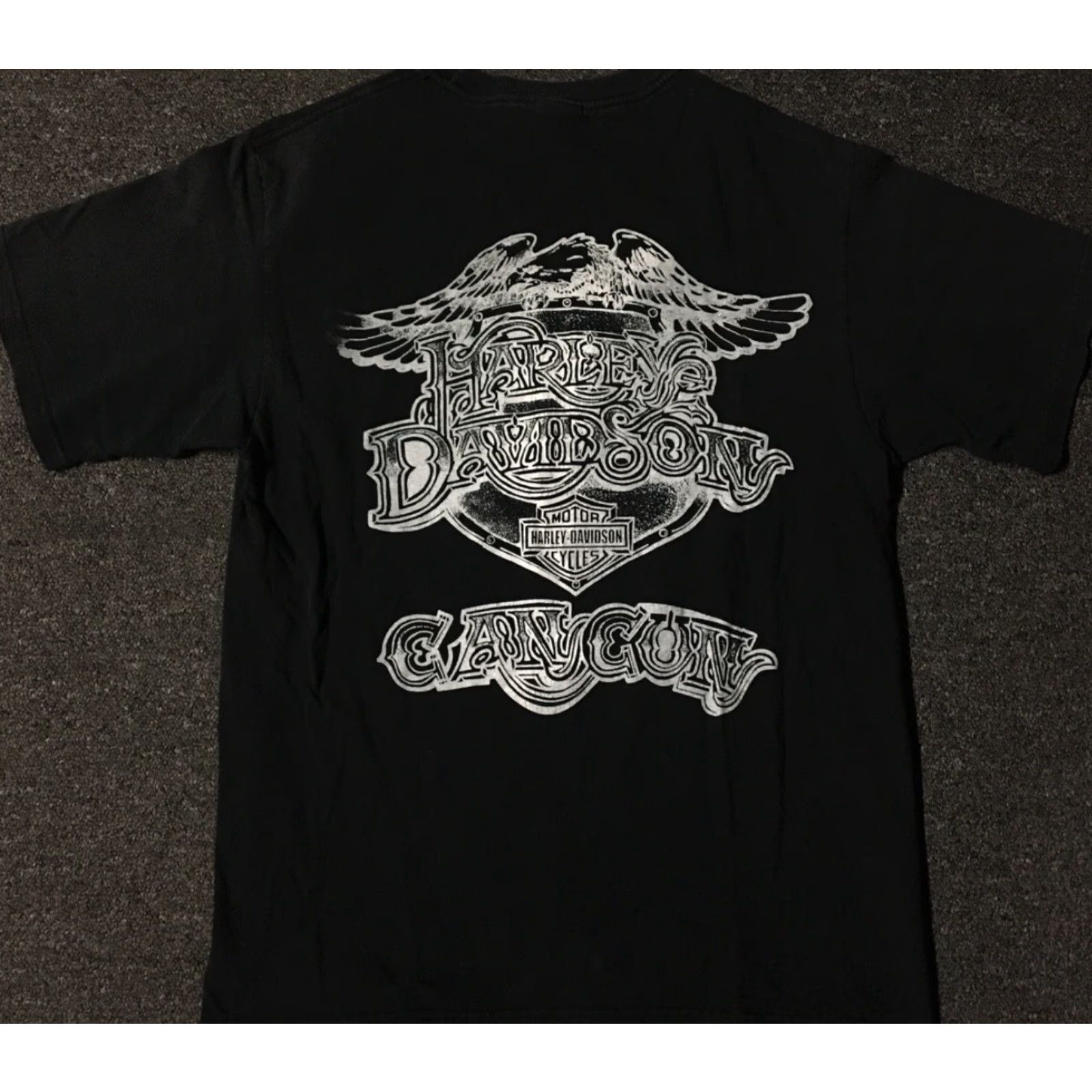 Harley Davidson VINTAGE Harley-Davidson Shirt M Mexico Eagle Harley-Davidson Cancun Black 90s Grunge Biker Punk Graphic Tee Men Shirts Size US M / EU 48-50 / 2 - 2 Thumbnail