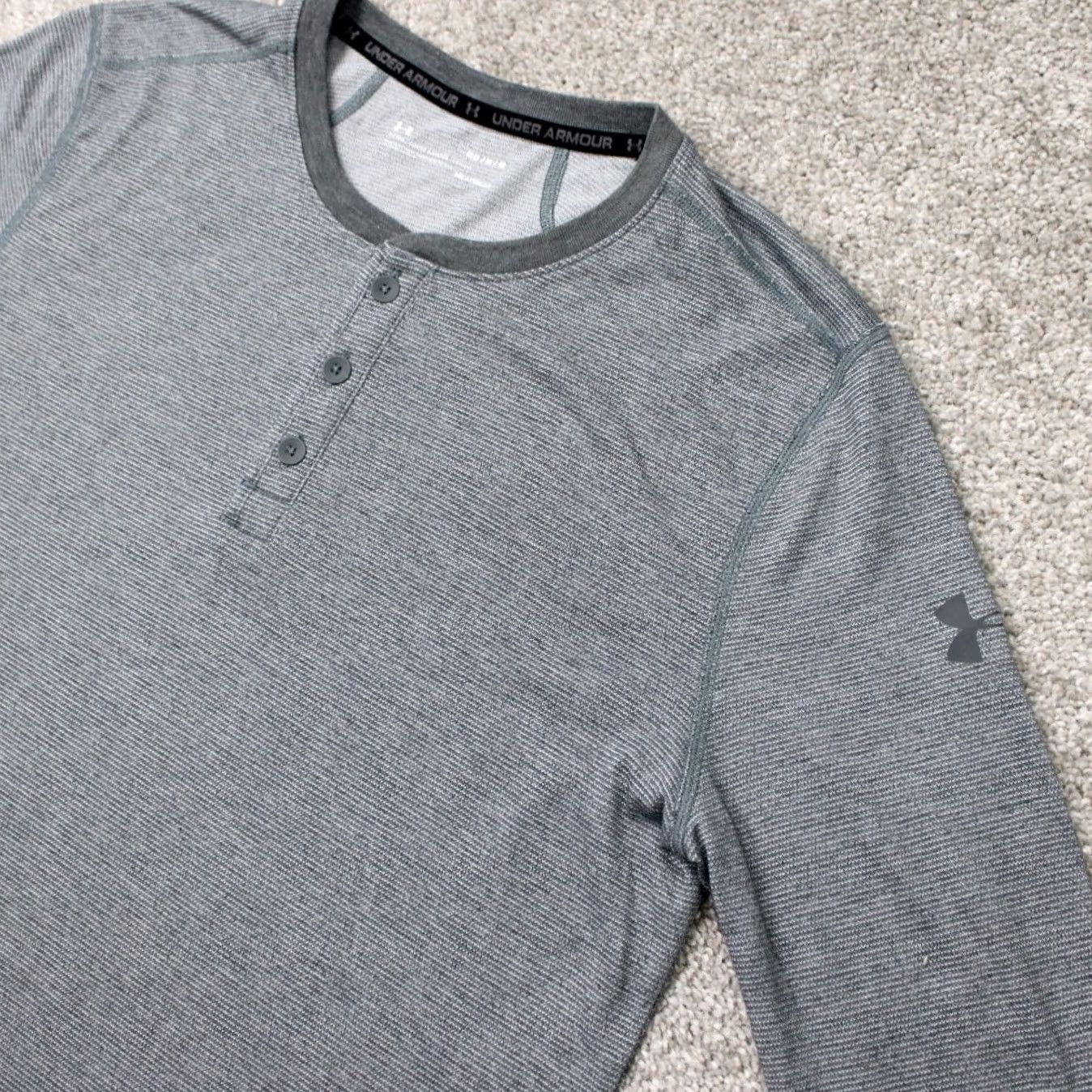 Under Armour Under Armour Threadborne Henley Shirt Mens M Gray Loose Fit L/S Pullover T-Shirt Hydration Breathable Activewear Regular Size Size US M / EU 48-50 / 2 - 7 Thumbnail