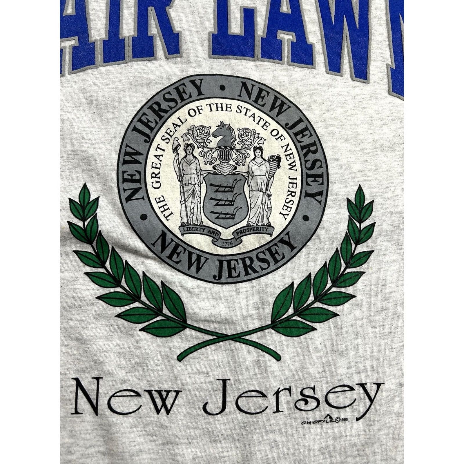 Hanes VINTAGE 1995 Fair Lawn New Jersey Town Tee XL Gray Size US XL / EU 56 / 4 - 3 Thumbnail