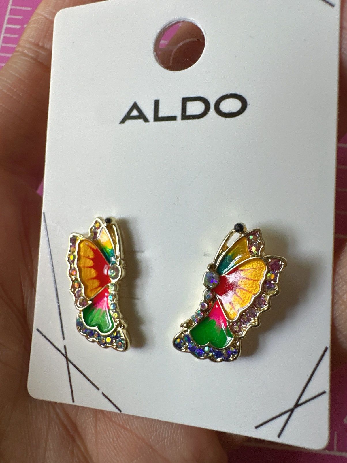 Aldo Aldo earrings multi colored butterfly studs/ helix piercing Size ONE SIZE - 2 Thumbnail