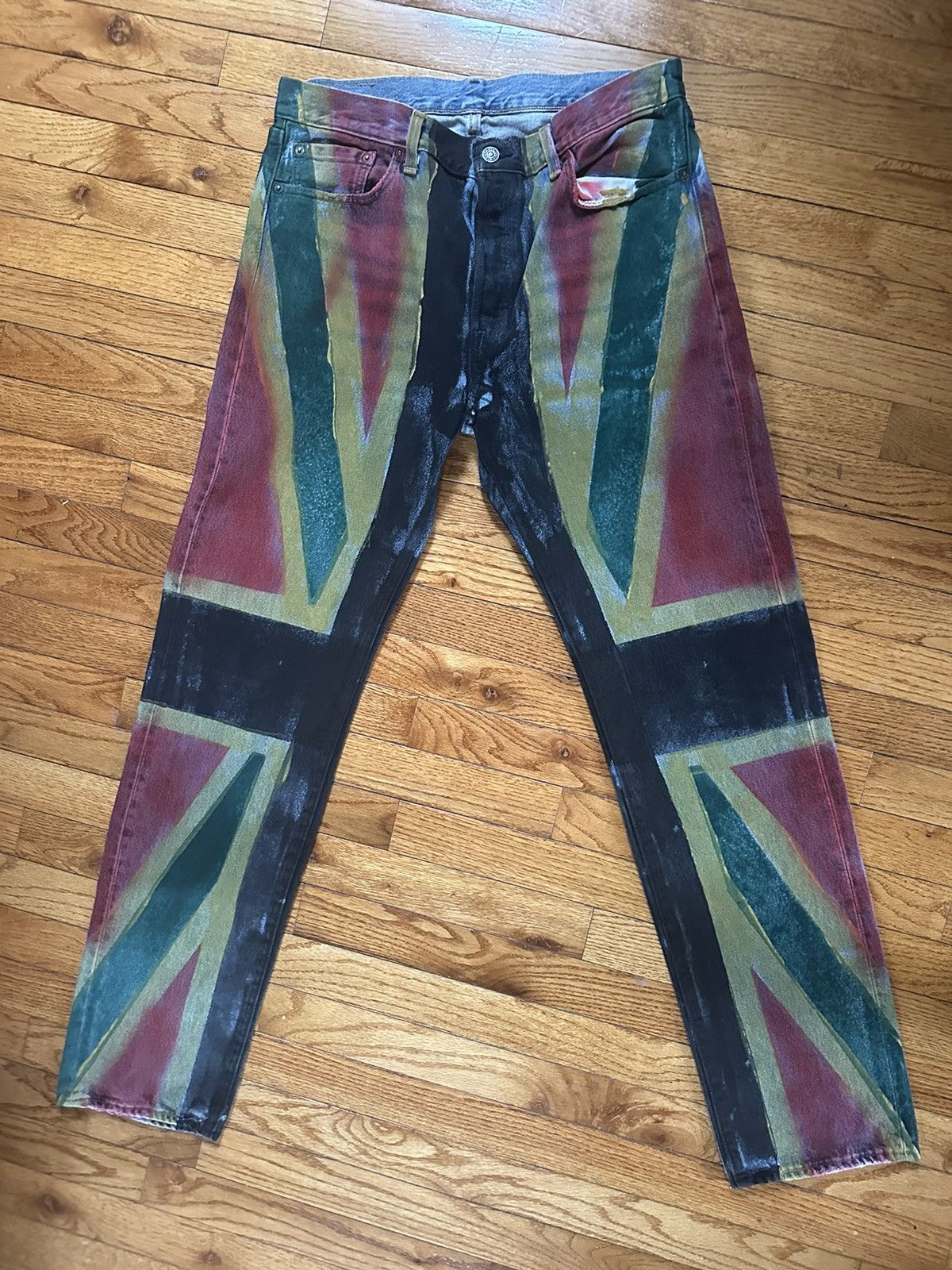 image of Levi’S Denim Tears X Dr. Martens Union Black Jean in Red, Men's (Size 32)