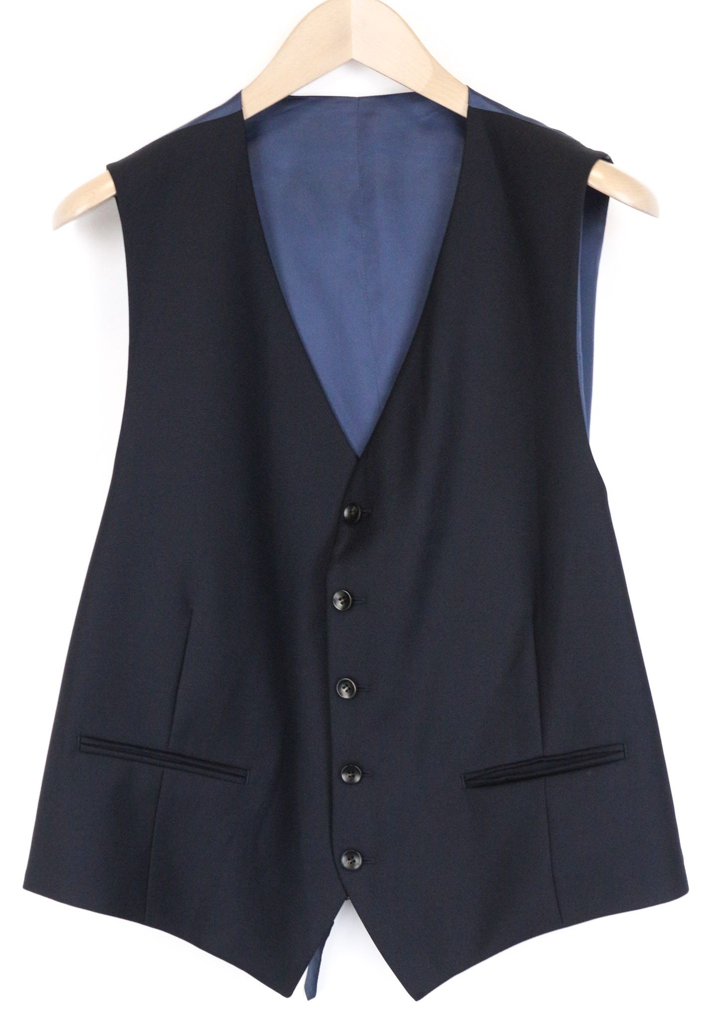 Suitsupply UK44S Navy Blue Wool Single-Breasted Waistcoat 75758 Size 44S - 1 Thumbnail