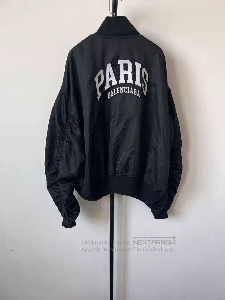 Balenciaga Balenciaga Letter print baseball collar single-breasted lo Size XS / US 0-2 / IT 36-38 - 1 Thumbnail
