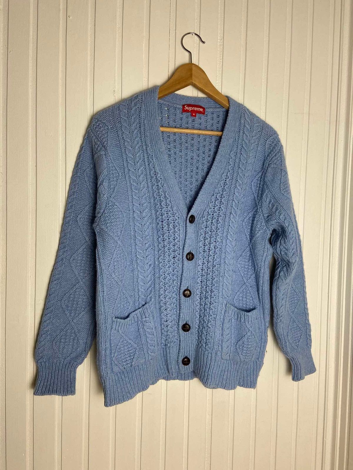 トップス supreme 15fw heather cardigan teal M Supreme Supreme FW15 Teal Heather Mohair Cardigan | Grailed