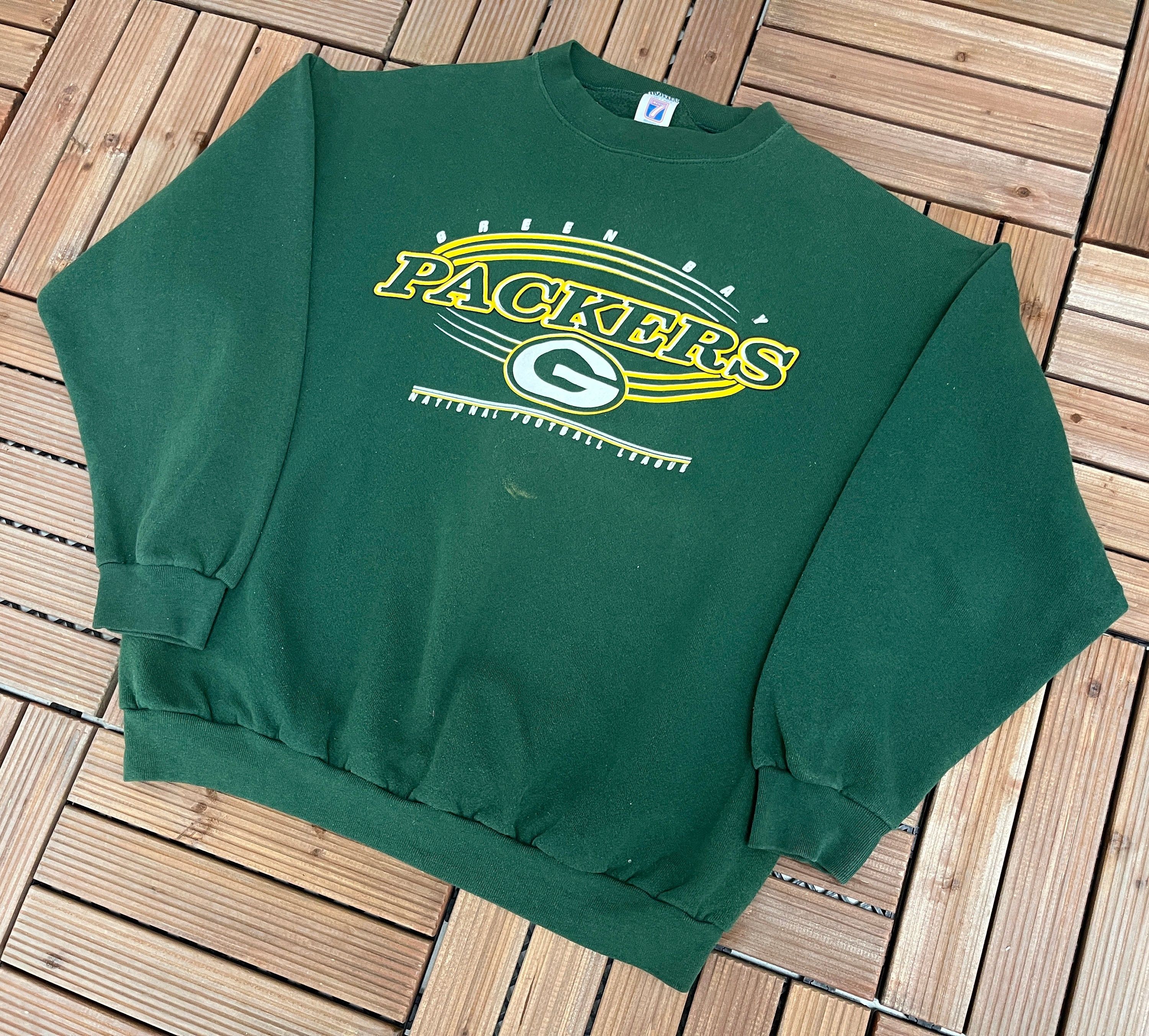 Logo 7 Green Bay Packers Vintage Green Crewneck Sweater Size US L / EU 52-54 / 3 - 3 Thumbnail