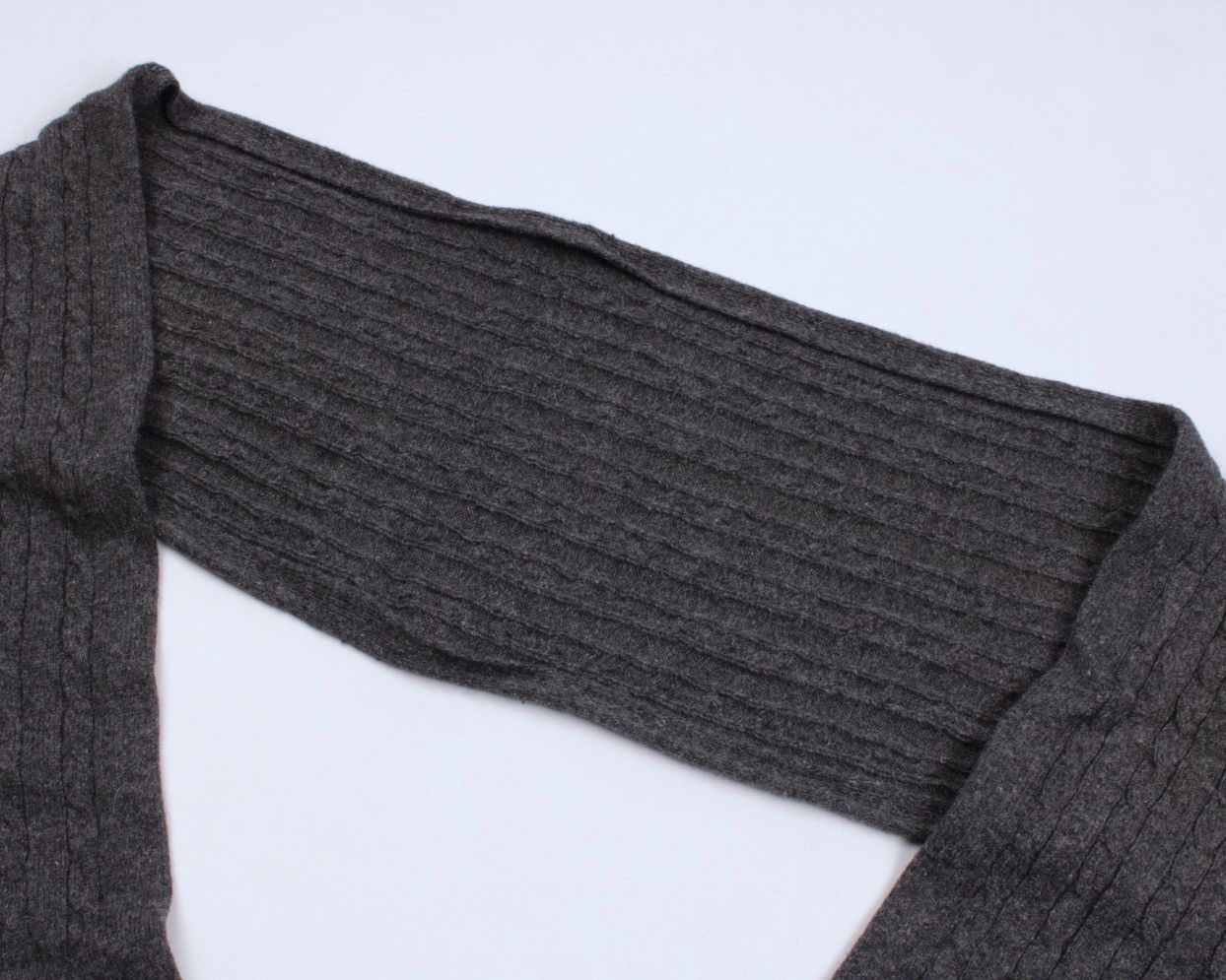 Lacoste × Vintage LACOSTE Gray Cable Knit Wool Scarf Size ONE SIZE - 10 Thumbnail