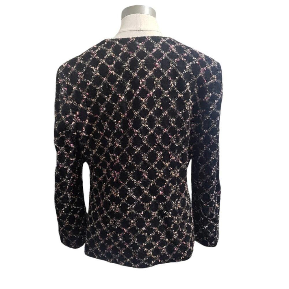 Designer CT1935 Joseph Ribkoff Black Zip Front Jacket 10 Size L / US 10 / IT 46 - 4 Thumbnail