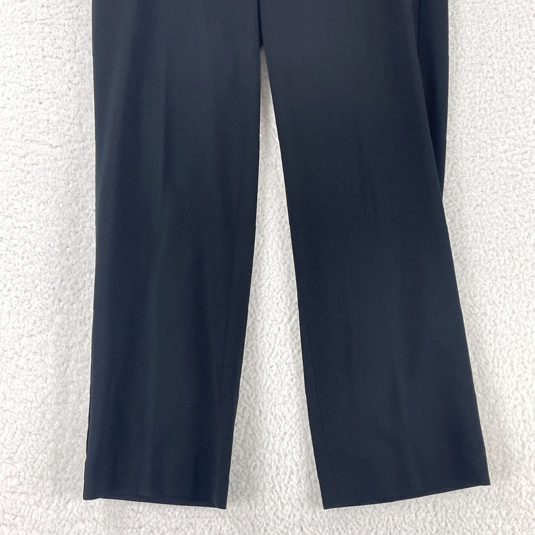 NYDJ NYDJ Black Straight Leg Dress Pants Womens Size 4 Flat Front Mid-Rise Office Pants Black Stretch Breathable Regular 30W 26.5In Seams Size 27" / US 4 / IT 40 - 3 Thumbnail