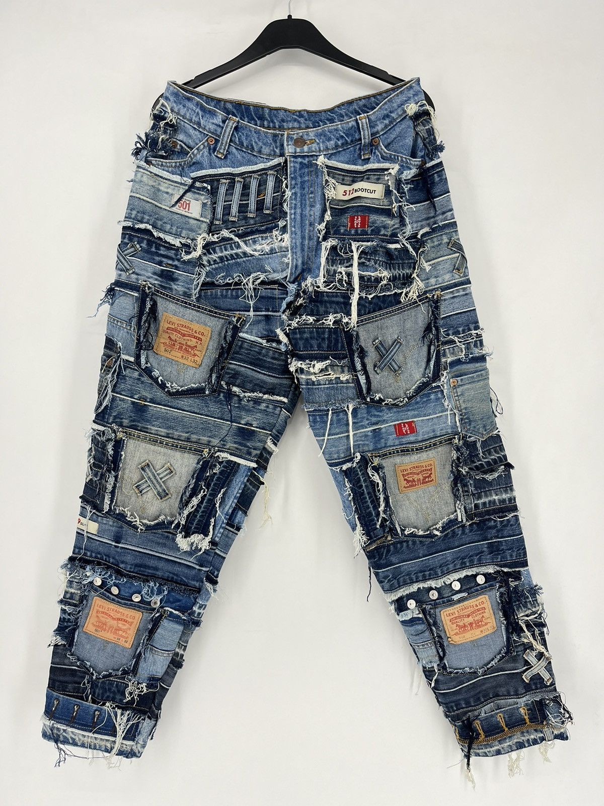 90s Levi's 633 Patchwork Multipocket Denim Custom Jeans USA