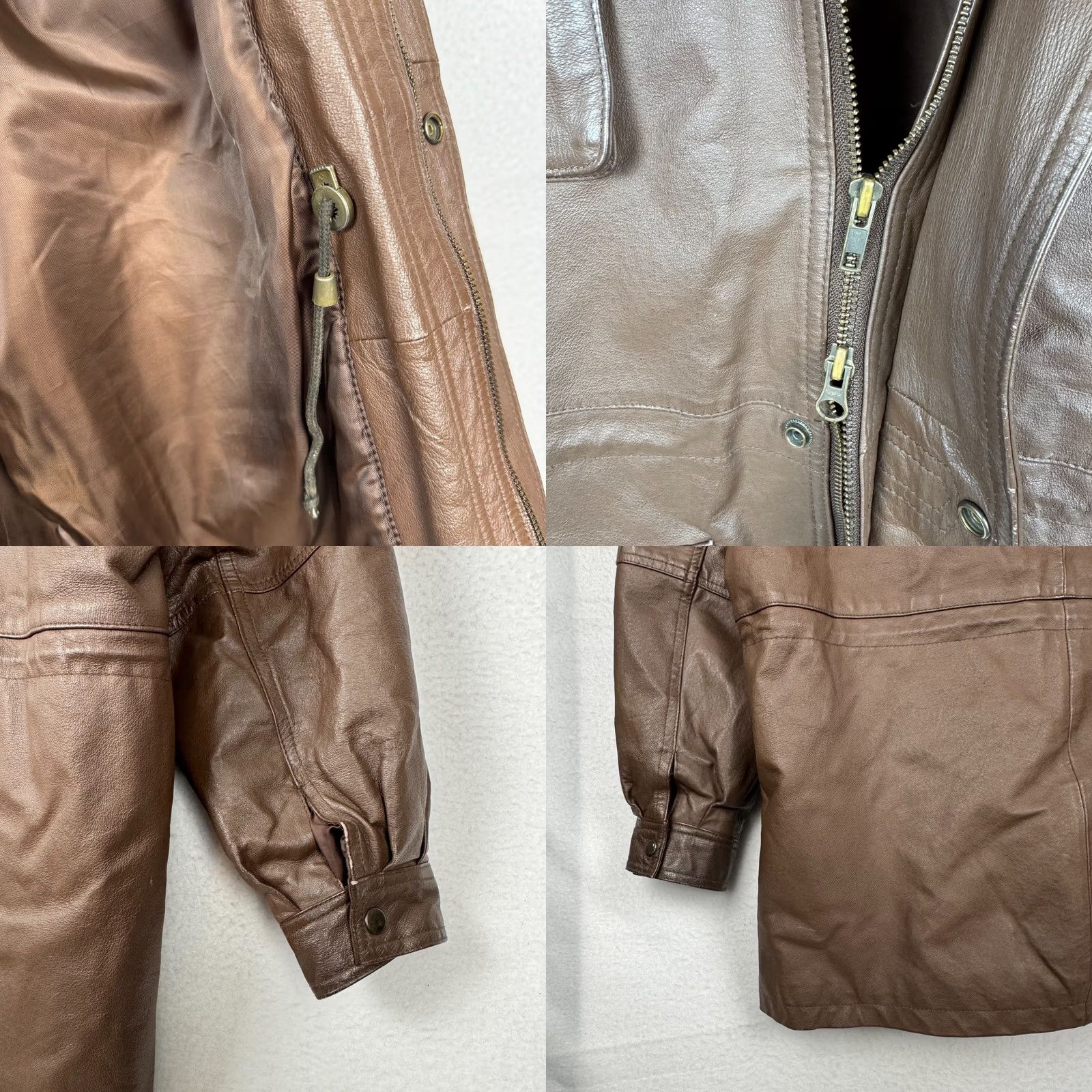 Vintage VINTAGE CONTEXT Men's Parka Coat Jacket Hooded Leather Brown 90s Heavy Long Zipper Mens M Brown 90s Theme Holiday Winter Fall Spring Regular Hooded Size US M / EU 48-50 / 2 - 9 Thumbnail