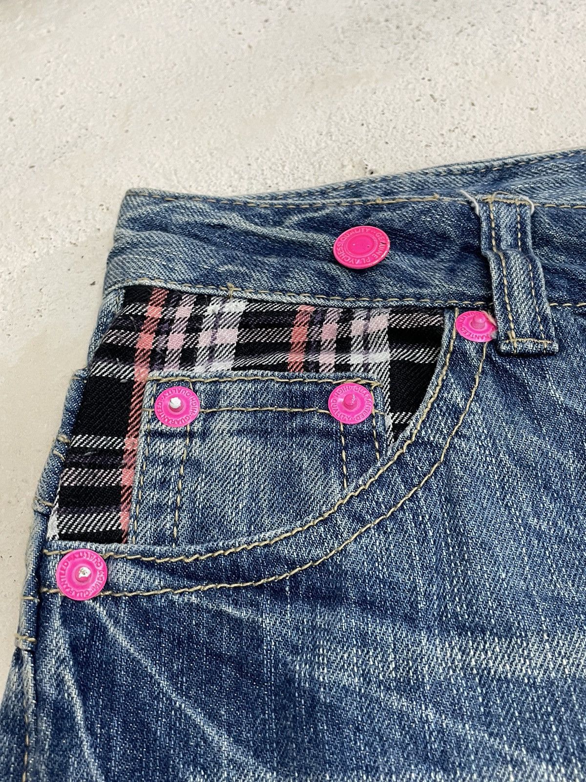 Hidden Double Waist Flying Thrive Patch Tartan Junya Style