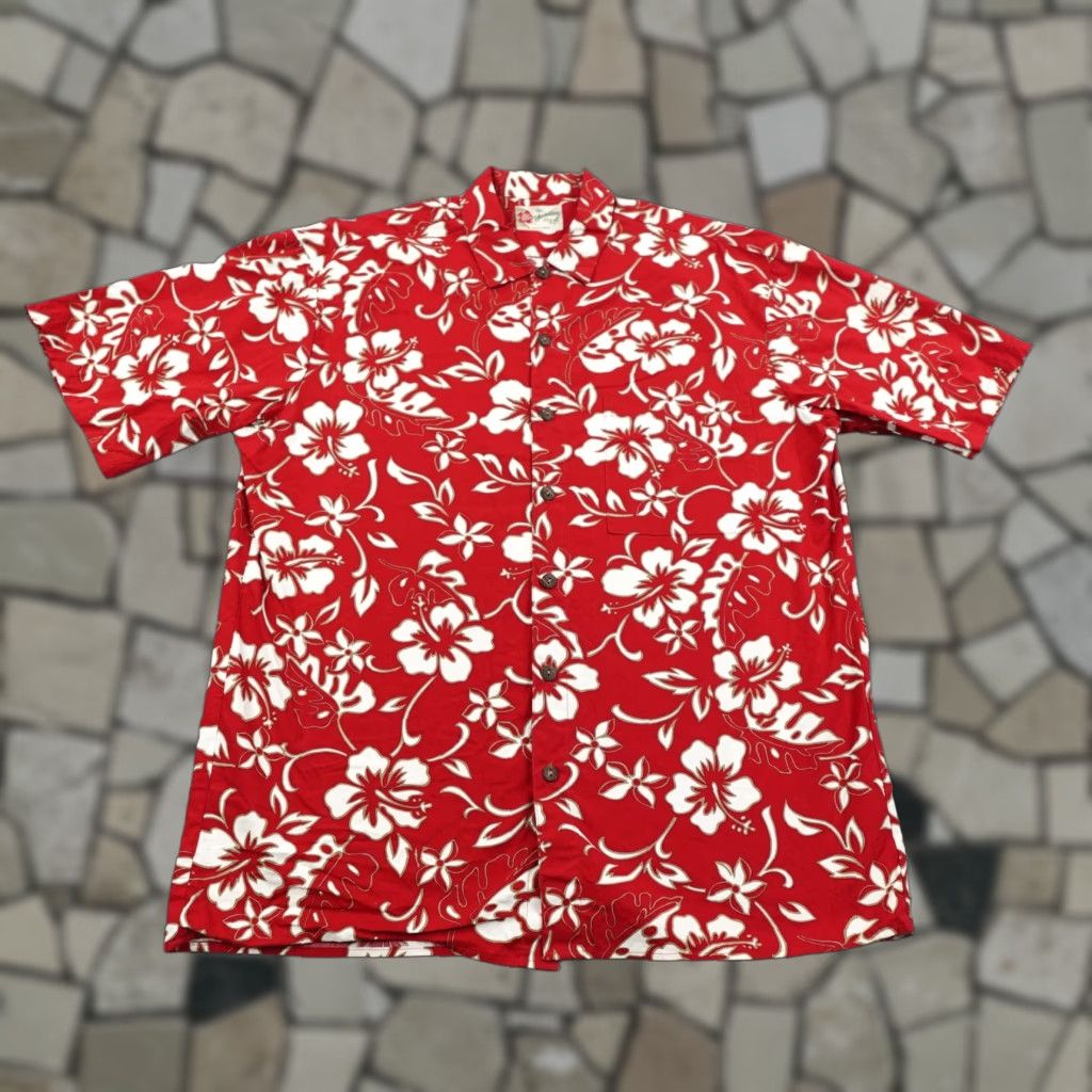 Hilo Hattie Hilo Hattie Hawaiian Shirt Mens Medium Red Floral Button Up Aloha Tropical Size US M / EU 48-50 / 2 - 1 Thumbnail