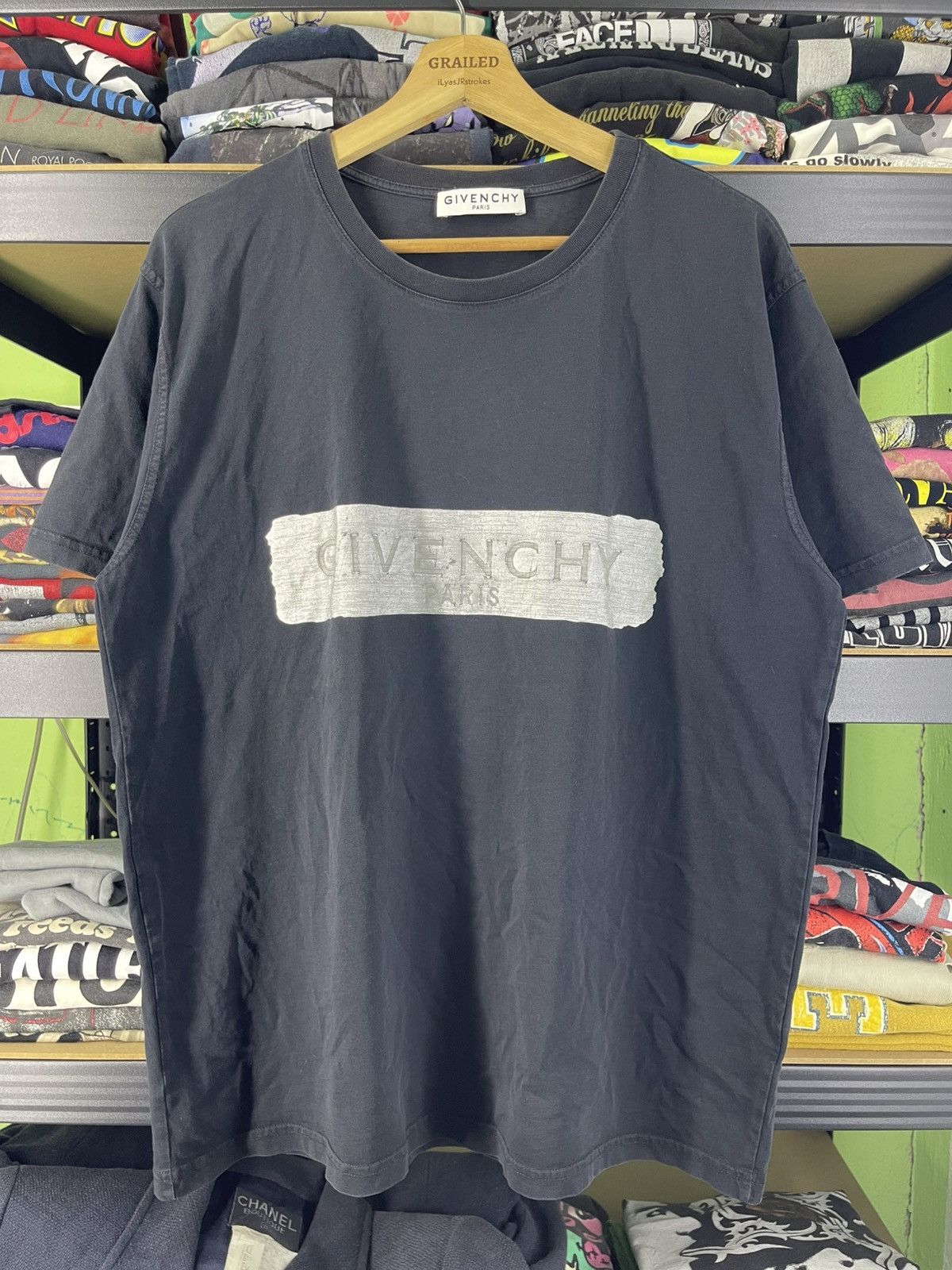 Givenchy Givenchy Metallic Logo-Embossed Cotton-Jersey T-Shirt Size US L / EU 52-54 / 3 - 1 Thumbnail