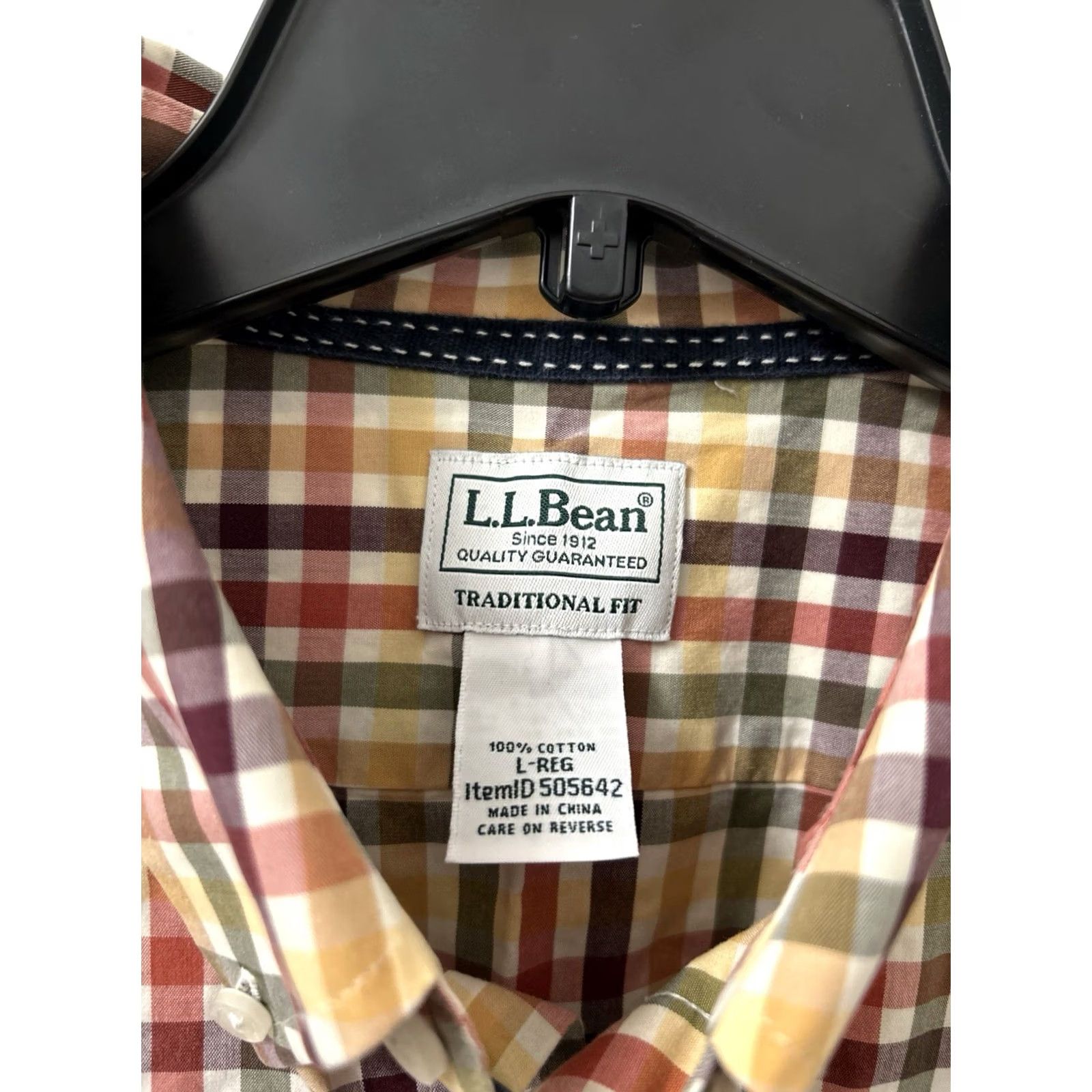 Vintage LL Bean Shirt Mens Large Red Orange Plaid Oxford Button Down Long Sleeve 505642 Size US L / EU 52-54 / 3 - 5 Thumbnail