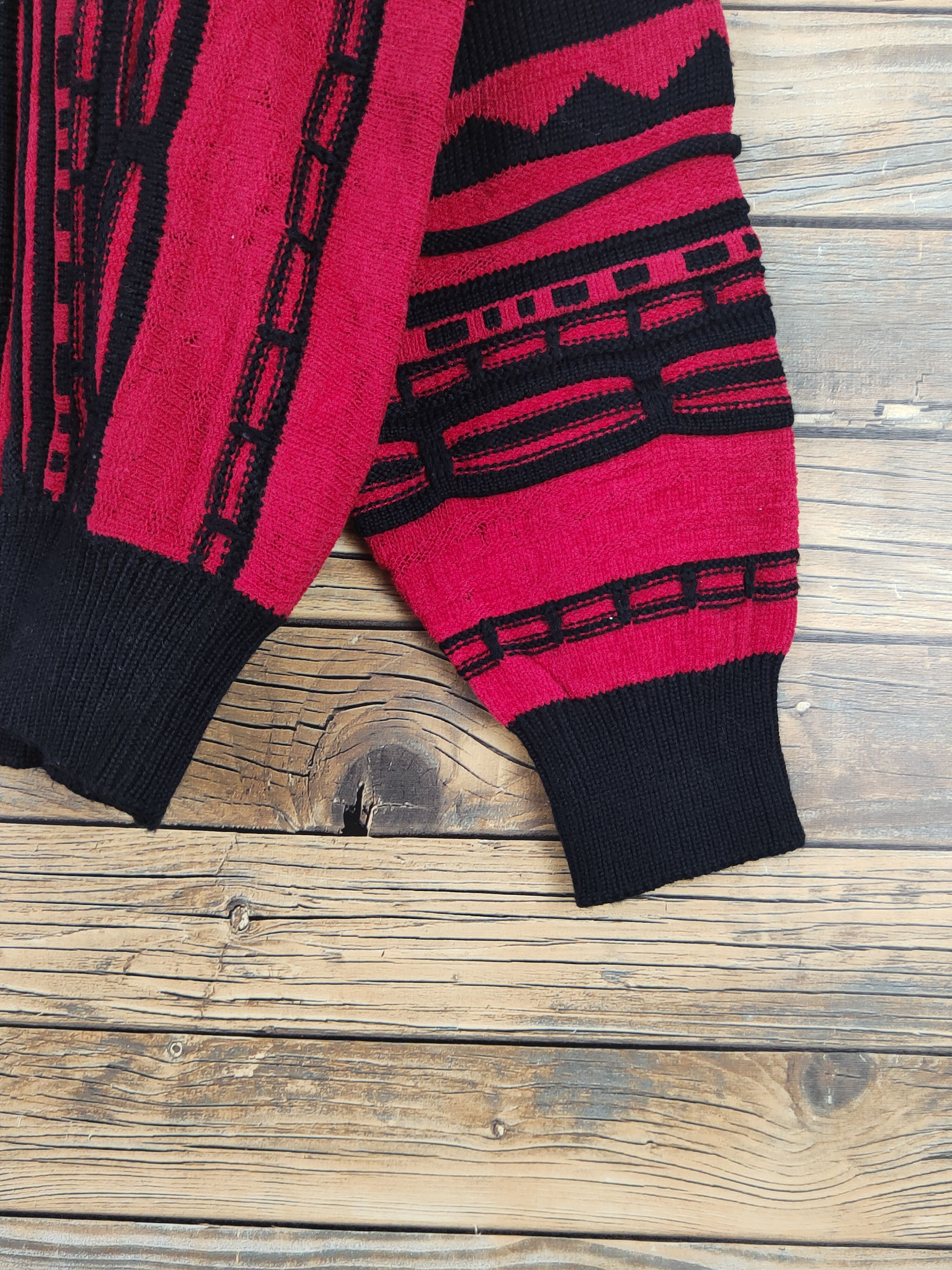Aran Isles Knitwear Shutern art vintage Red Black Knitwear Sweatshirts #W1098 Size US M / EU 48-50 / 2 - 10 Thumbnail