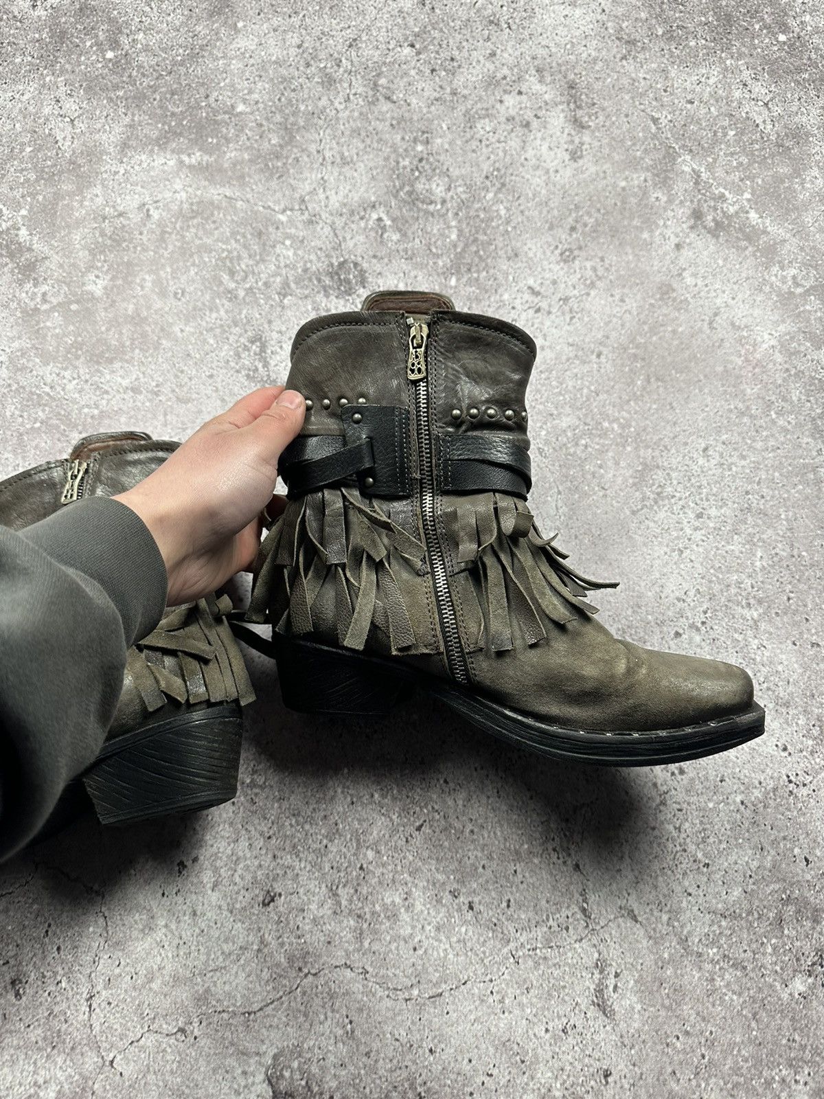 A.S.98 💀RARE💀 A.S 98 Vintage Leather Western Boots Avant Garde Size US 7 / EU 40 - 5 Thumbnail