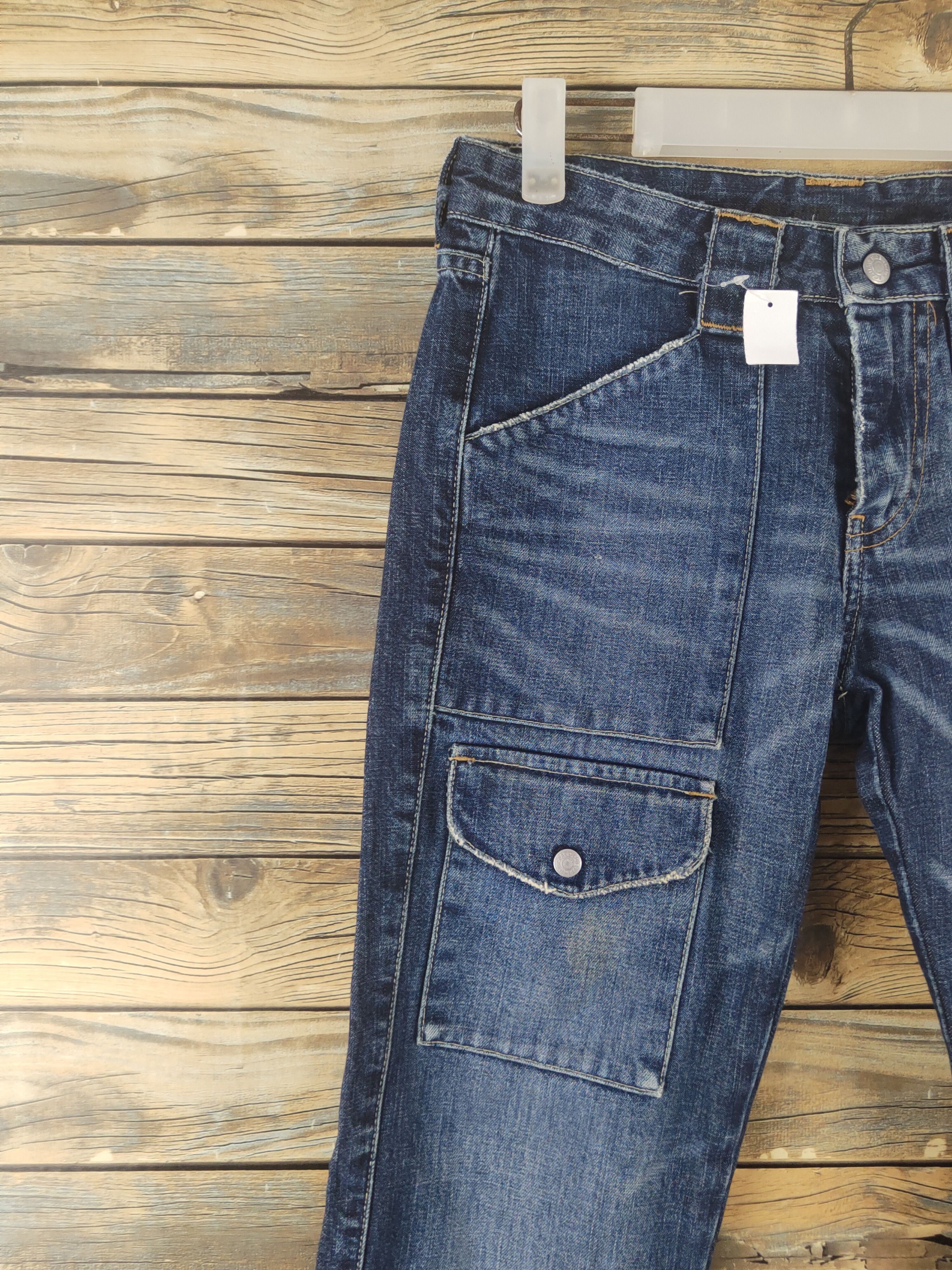 Japanese Brand DL Tanker Zip Blue Distressed Ripped Jeans #1916 Size 26" / US 2 / IT 38 - 3 Thumbnail