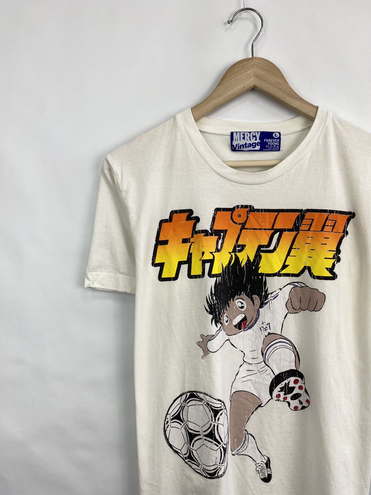 Japanese Brand Y2K Captain Tsubasa Mercy Vintage Design Graphic T-Shirt Size US M / EU 48-50 / 2 - 2 Thumbnail