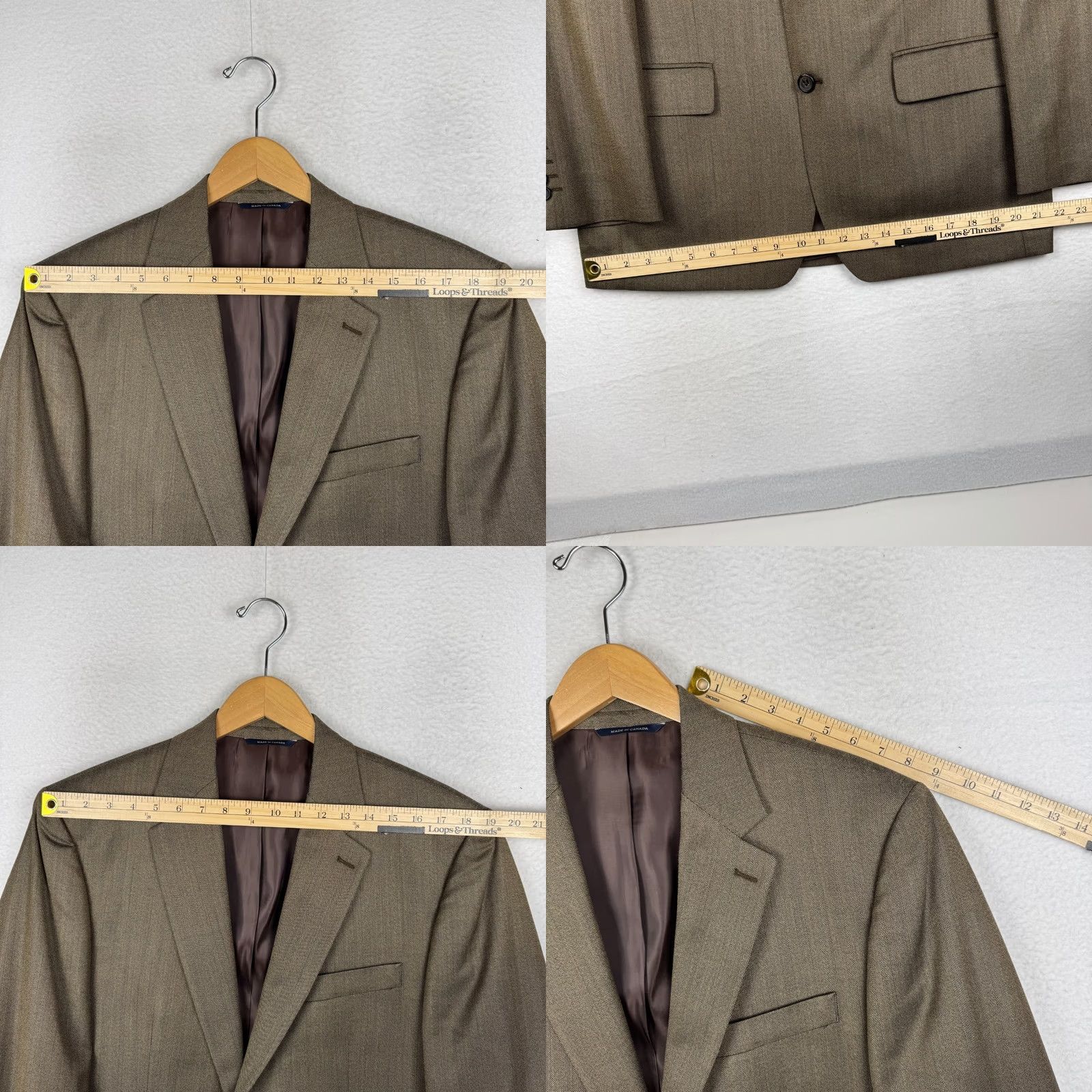 Ralph Lauren VINTAGE Ralph Lauren Blazer 42 Brown Silk Wool Herringbone Notch 2 Button Single-Breasted Men Size 42R - 10 Thumbnail