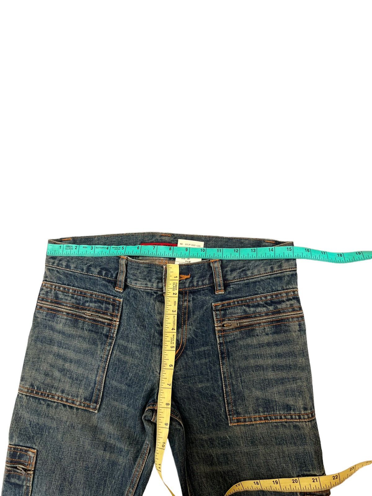 Vintage EDGE ON ALL Japan 6 Zipper Pockets Denim Slim Flare Jeans Size US 29 - 3 Thumbnail