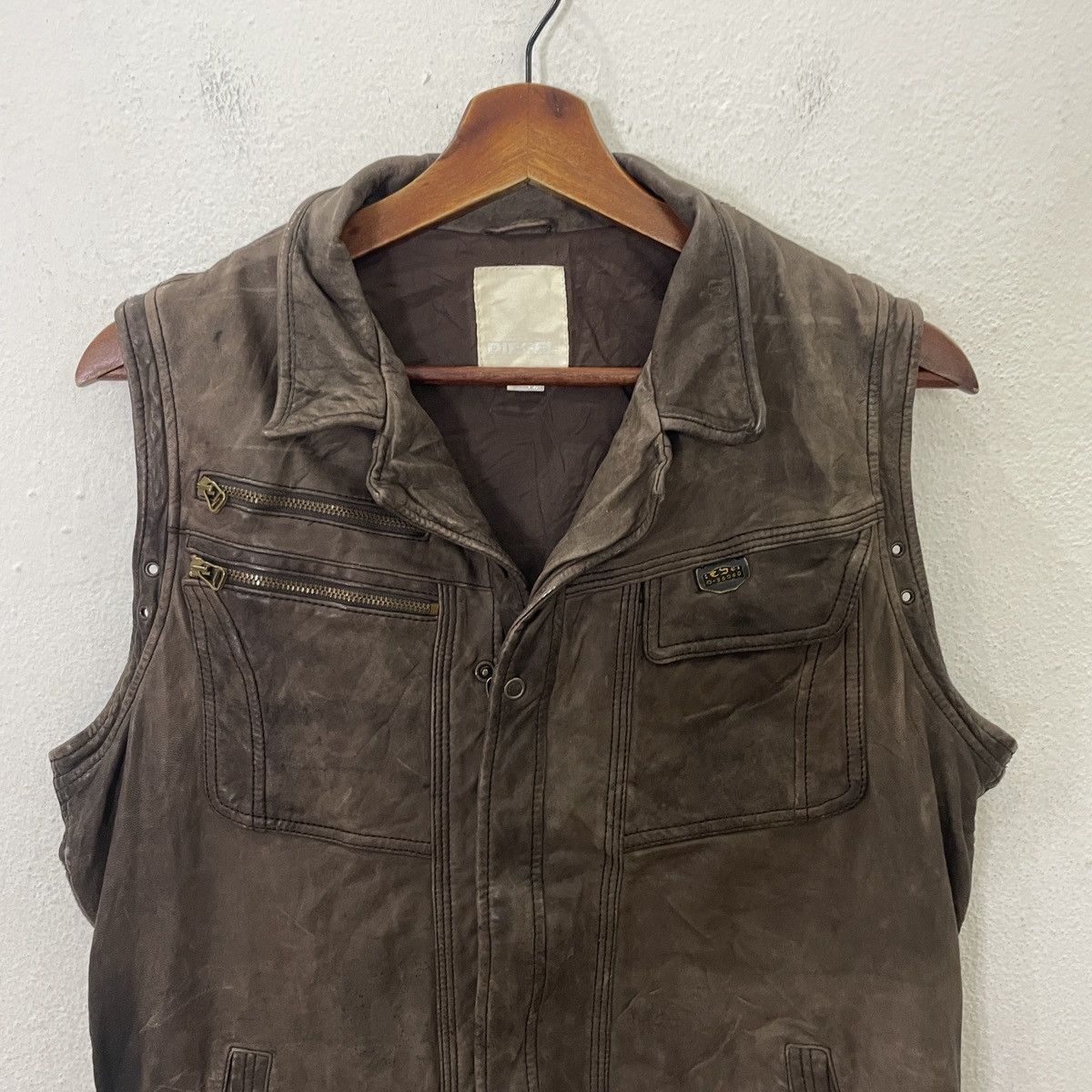 Diesel Vintage Diesel Leather Vest Size US S / EU 44-46 / 1 - 2 Thumbnail