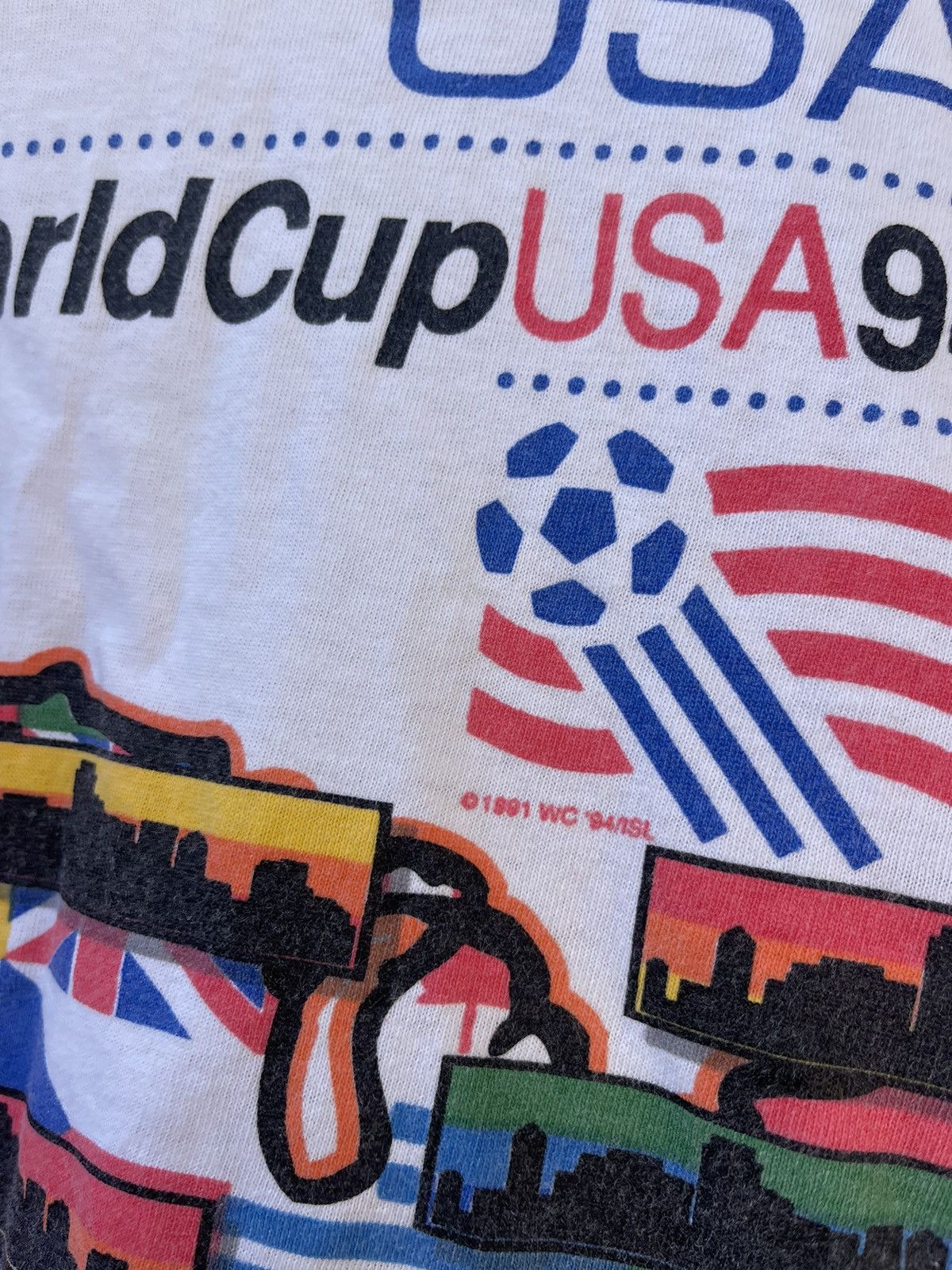 Vintage USA 1994 World Cup vintage Apex One white t-shirt tee Size US XL / EU 56 / 4 - 10 Thumbnail