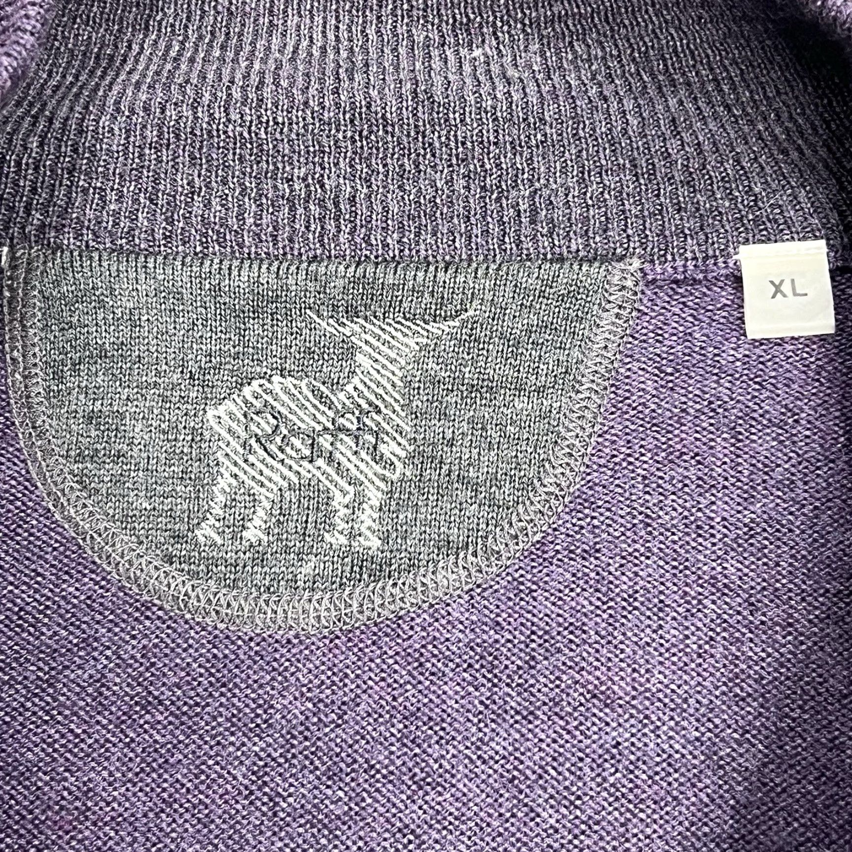 Vintage Raffi Men’s XL Merino Wool Purple 1/4 Zip Mock Neck Pullover Sweater Light Jacket Size US XL / EU 56 / 4 - 5 Thumbnail