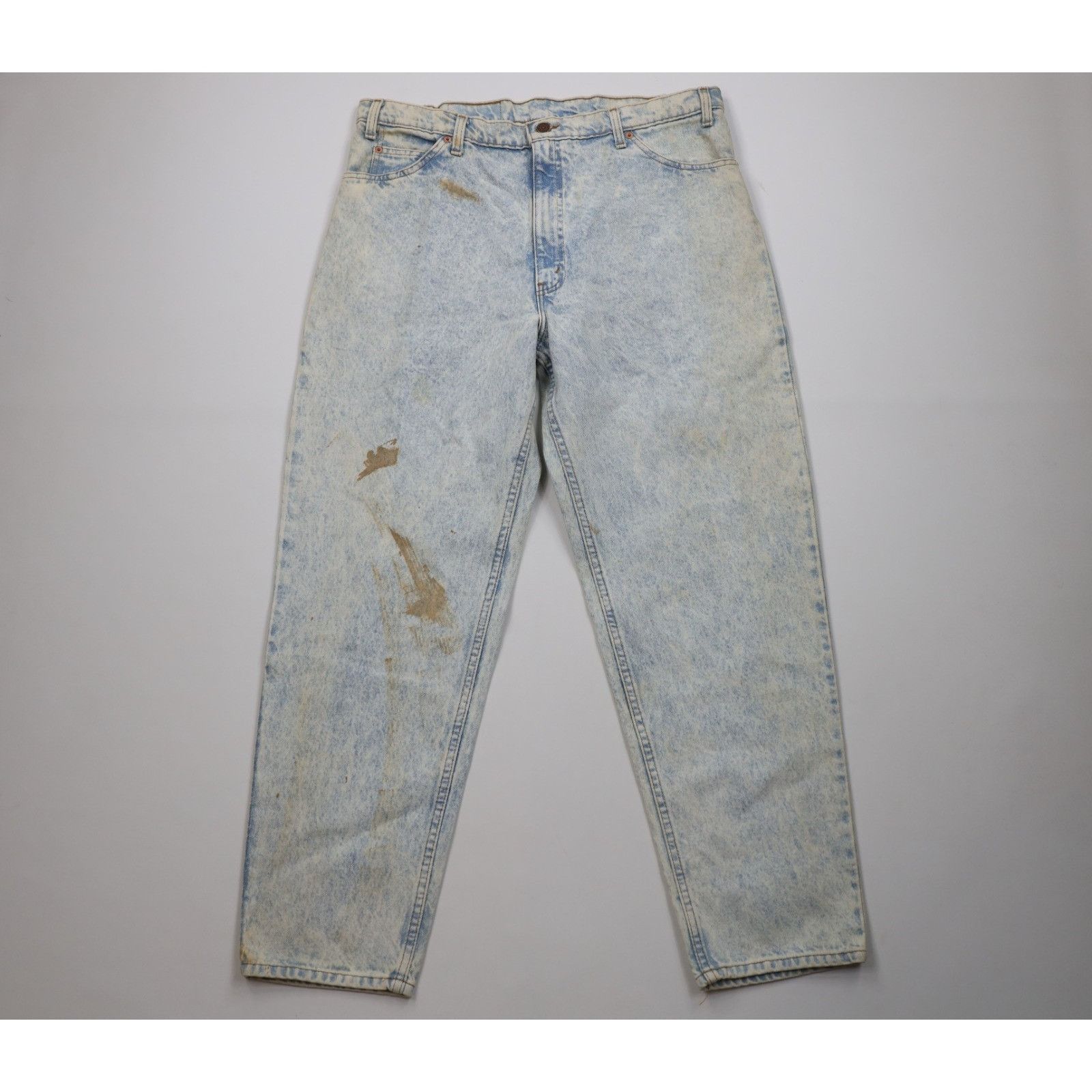 Levi's Deadstock Vintage 80s Levis 550 Orange Tab Whitewashed Jeans Size US 40 / EU 56 - 1 Thumbnail