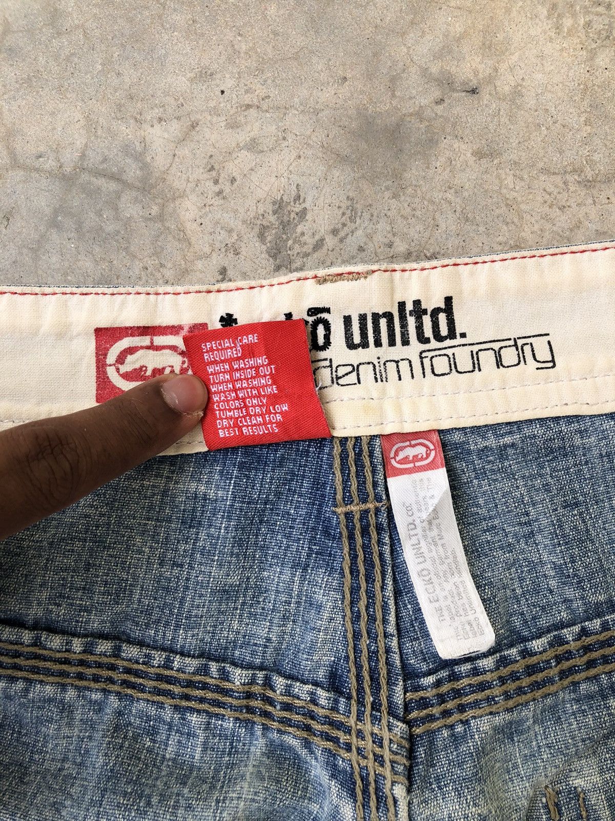Fubu Ecko Unltd Y2K Loose Fit Light Blue Baggy Denim Size US 38 / EU 54 - 21 Thumbnail