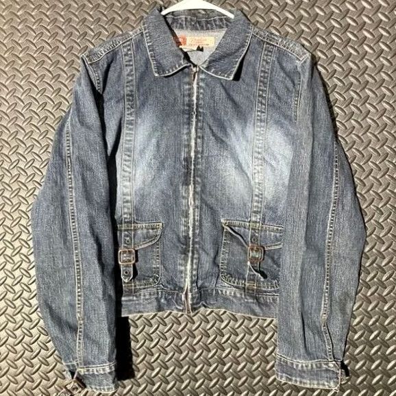 Faded Glory Faded Glory Jean Jacket Women's Blue L Stretch Buckle Pocket Size 36" / US 14 / IT 50 - 2 Thumbnail