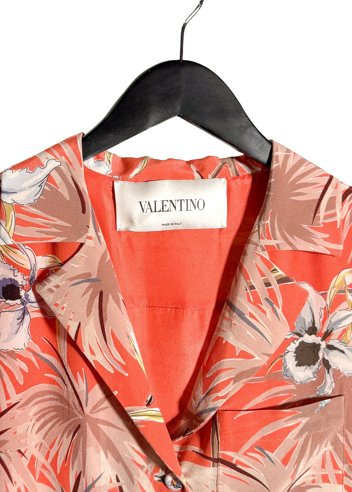 Valentino Valentino Orange Hawaiian Floral Short Sleeves Dress Size S / US 4 / IT 40 - 8 Thumbnail