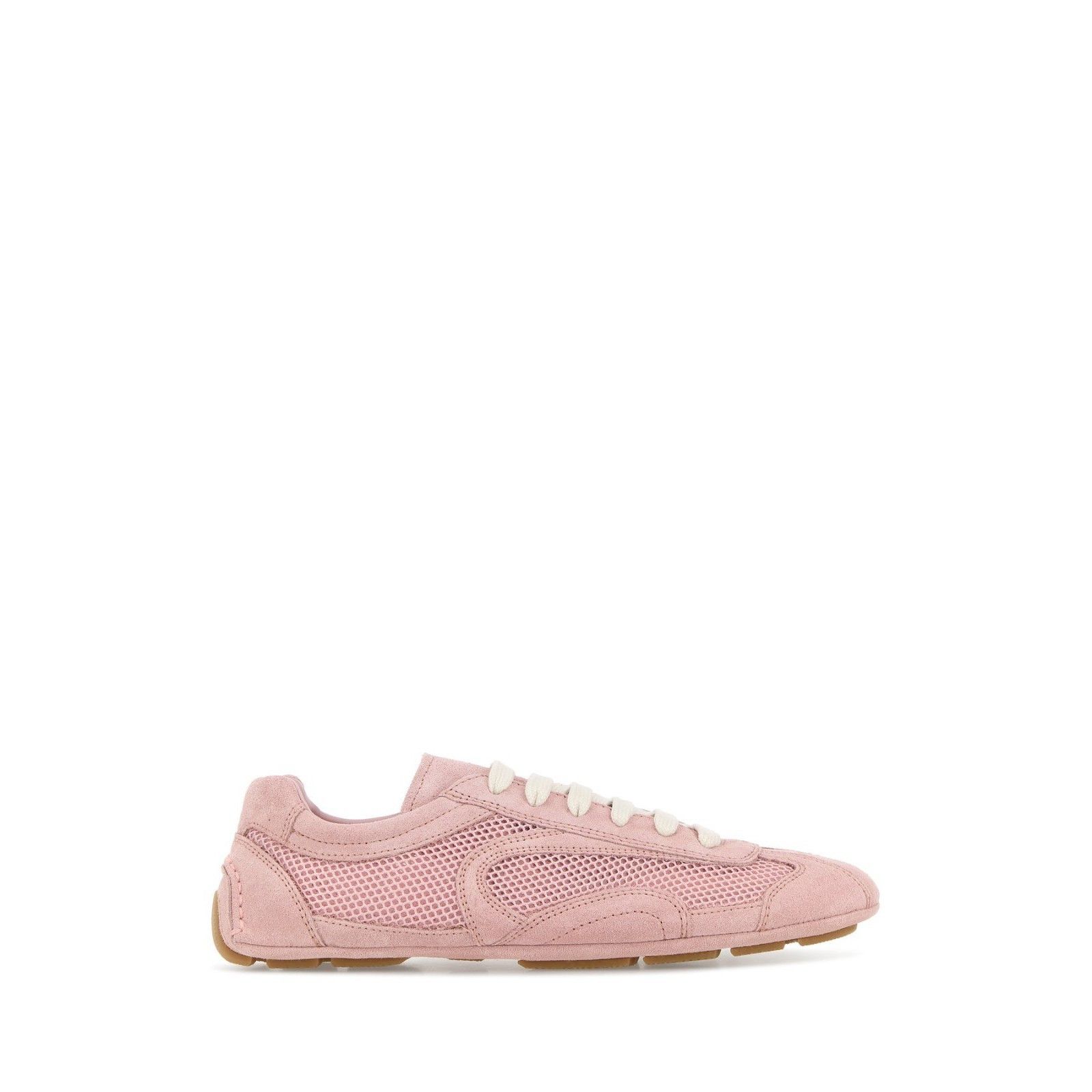 PRADA Montecarlo $1120 Peach Suede/Mesh Sneakers New & Authe