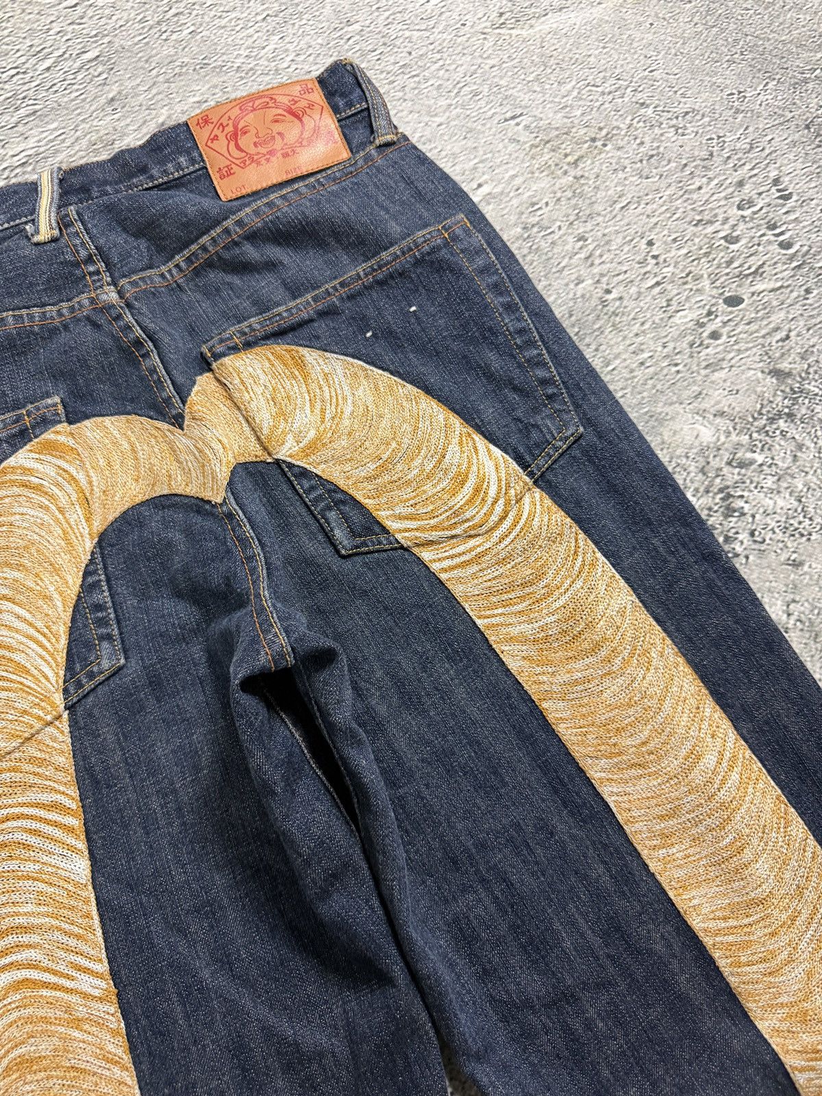 Evisu Evisu jeans daicock gold big logo embroidery selvedge denim Size US 29 - 4 Thumbnail