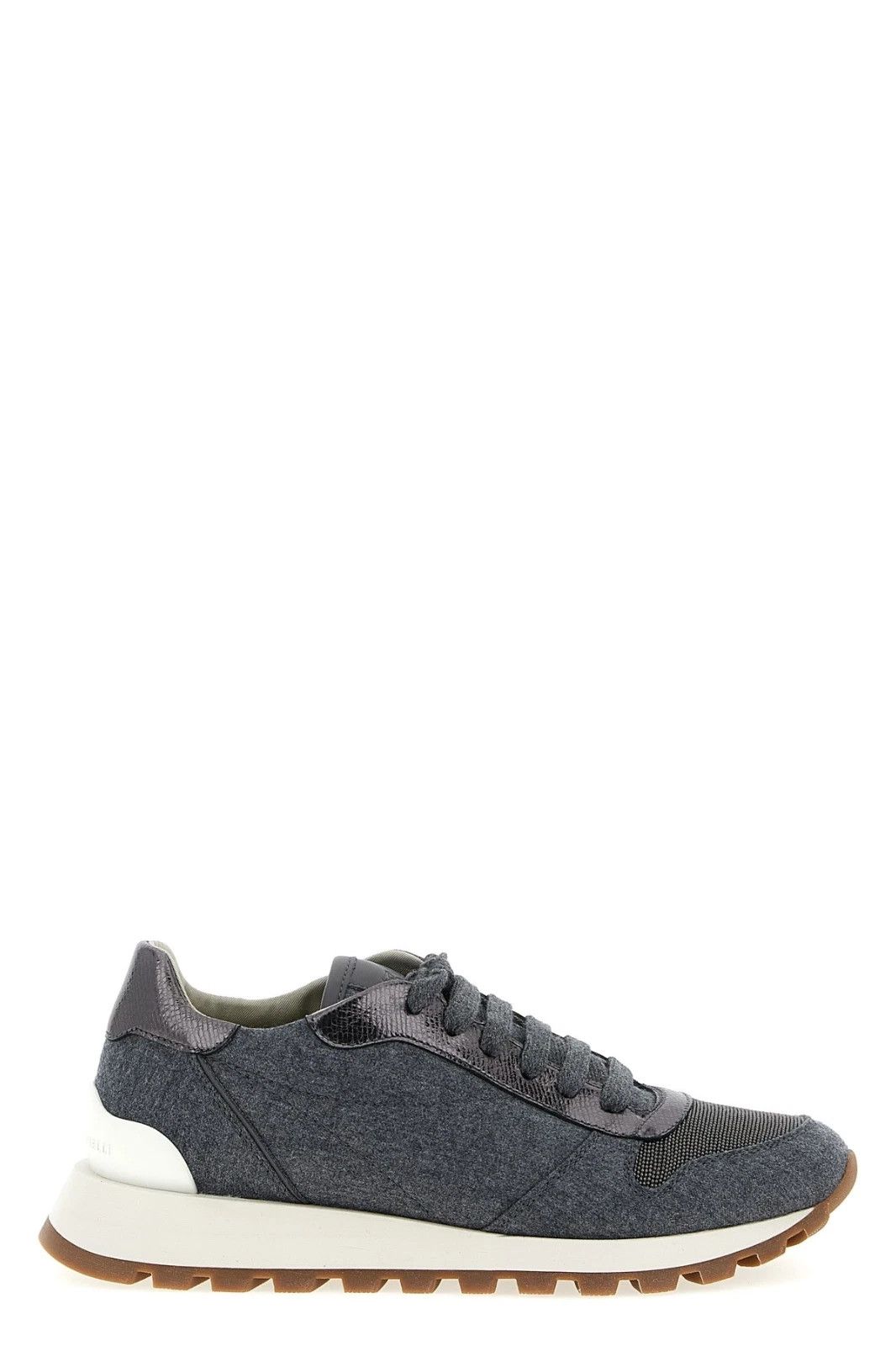BRUNELLO CUCINELLI Gray Wool Sneakers NEW AUTH